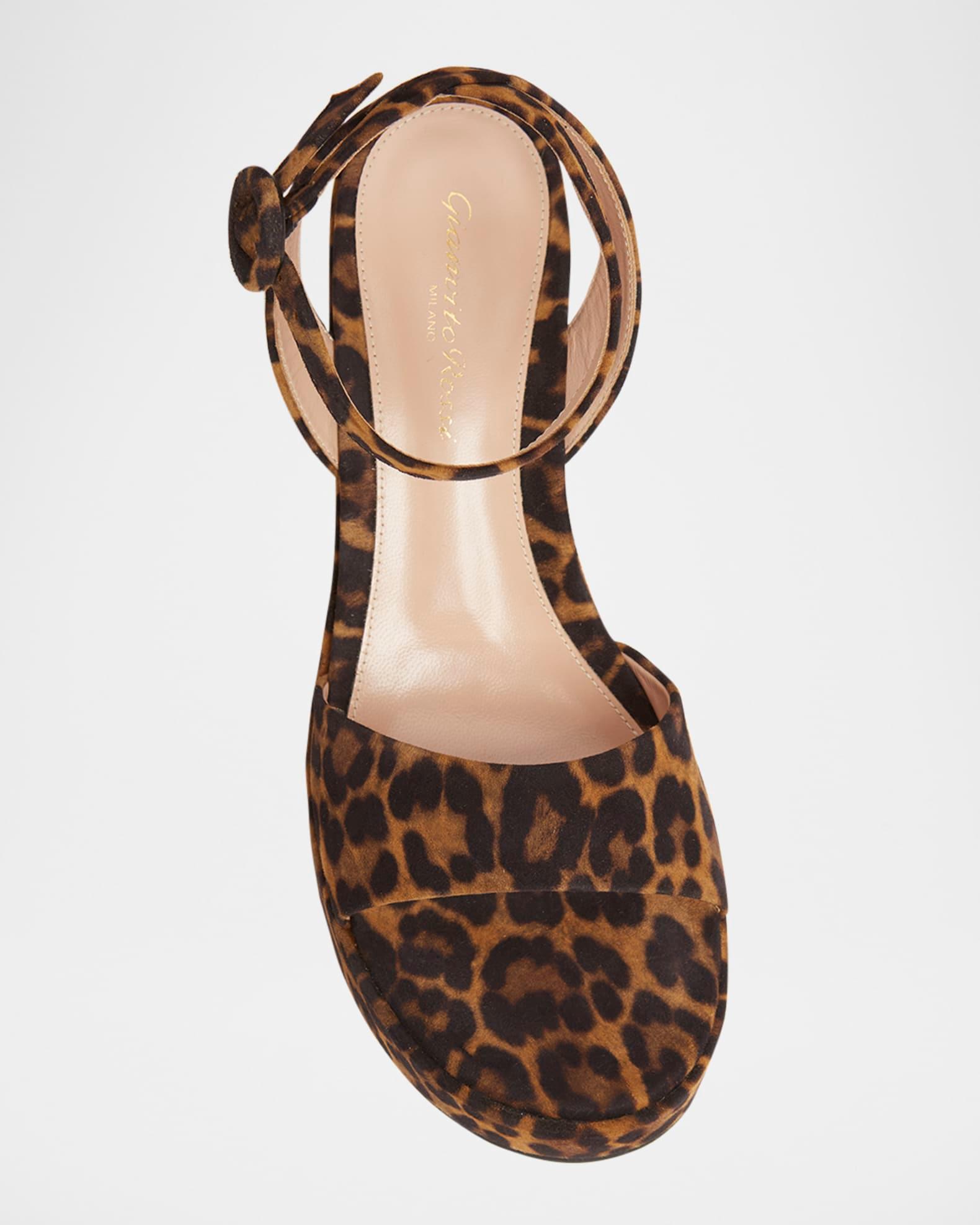 Alma Leopard Ankle-Strap Platform Sandals Product Image