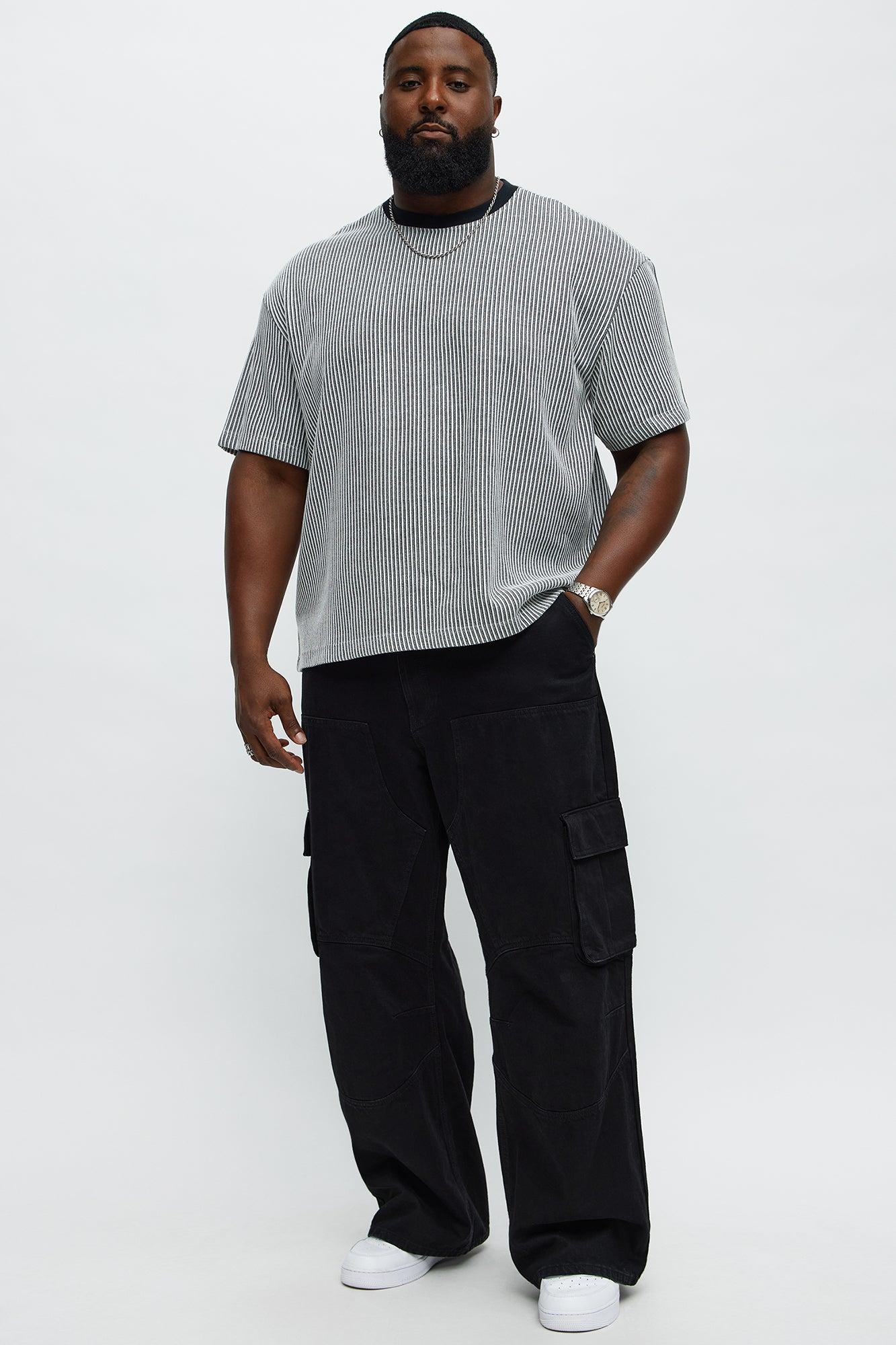 Relaxed Success Magnet Knitted Crewneck Tee - Black/White Product Image