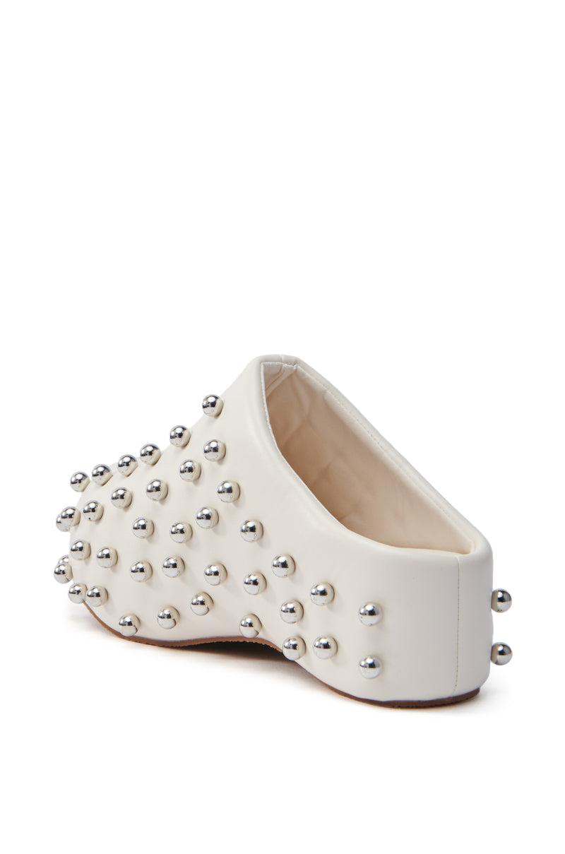 AZALEA WANG DARWIN STUD FLAT CLOG IN BONE Product Image