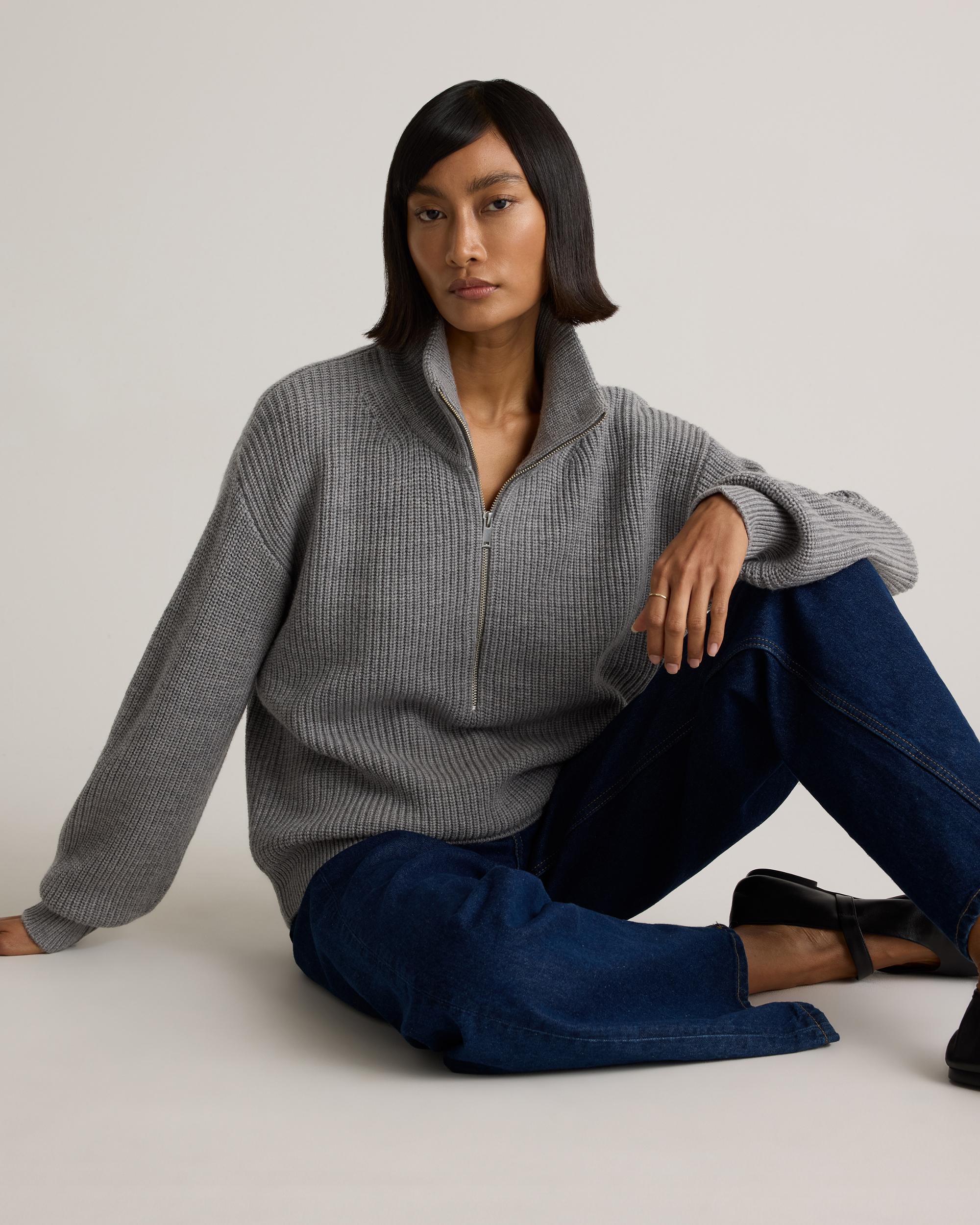 Quince | Women's Australian Merino Wool Half Zip Sweater Product Image