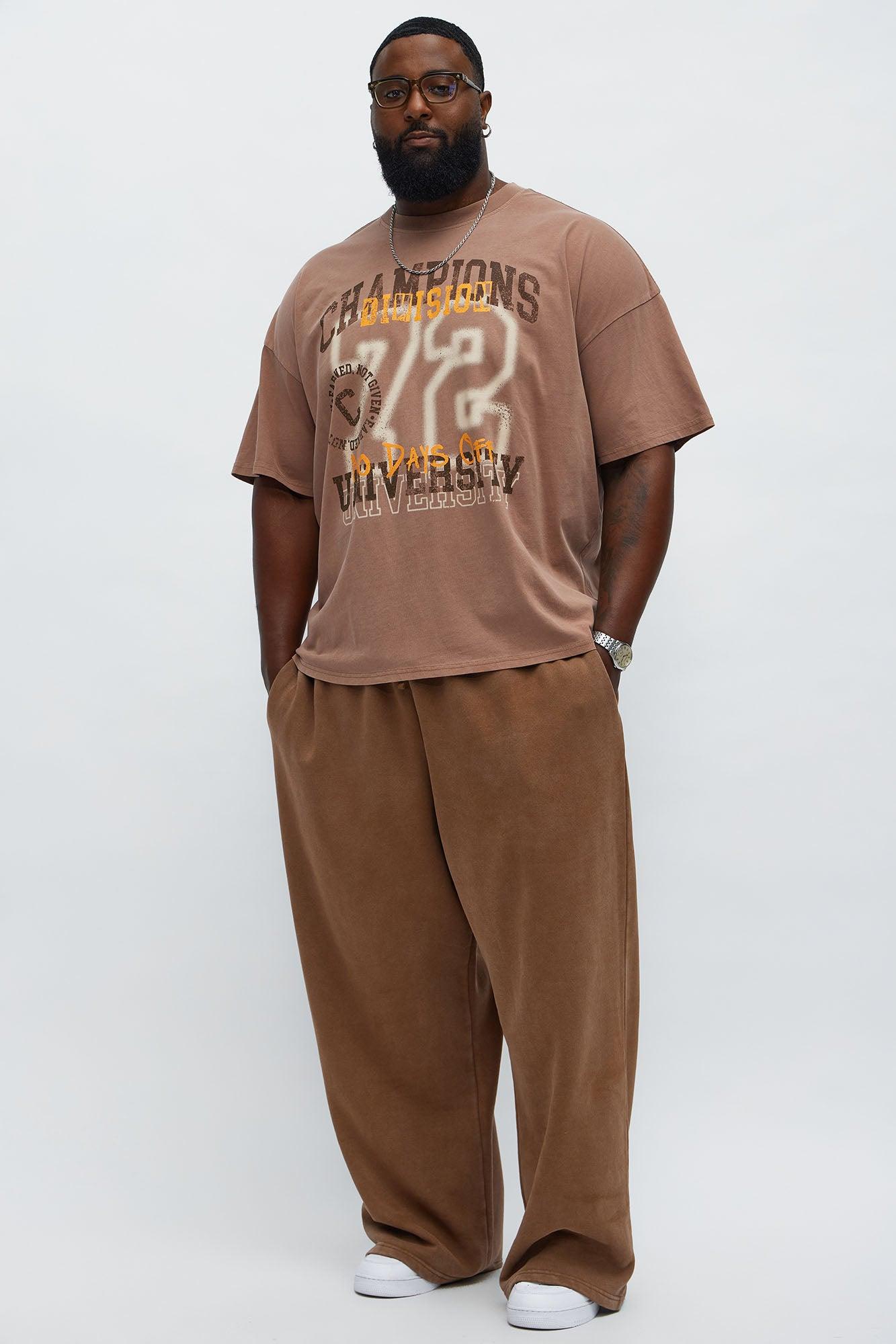 Tyson Baggy Washed Pants - Brown Male Product Image