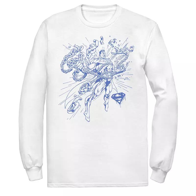 Men's DC Comics Superman Break Chains Outlined Comic Poster Tee,  Product Image