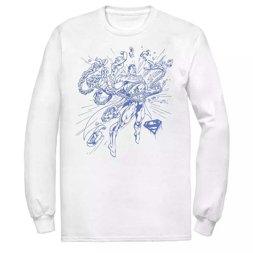 Men's DC Comics Superman Break Chains Outlined Comic Poster Tee,  Product Image