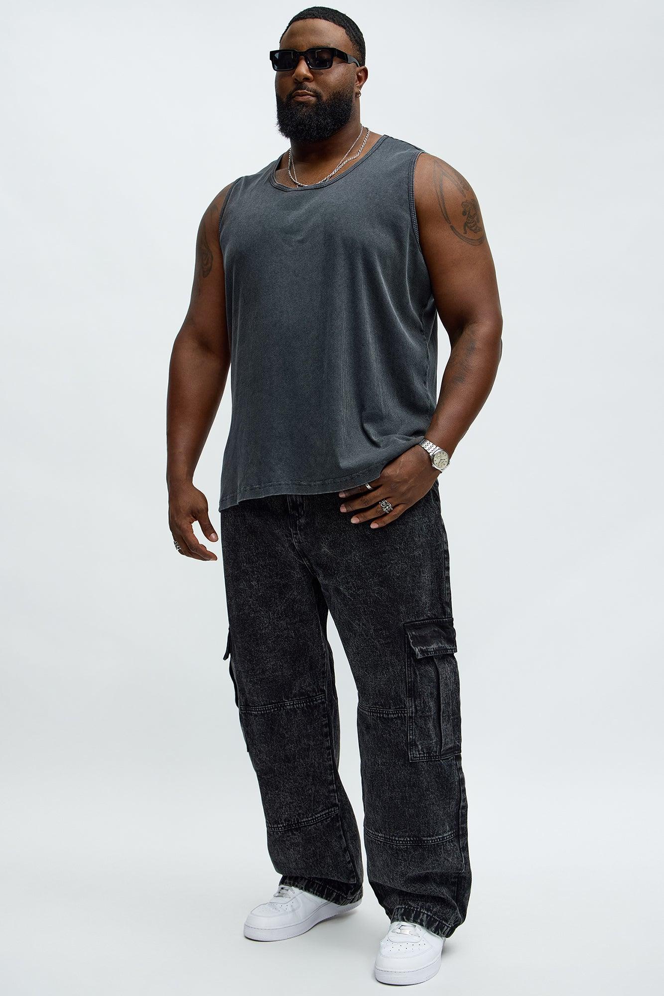 Slim Fit Dark Days Tank top - Black Male Product Image