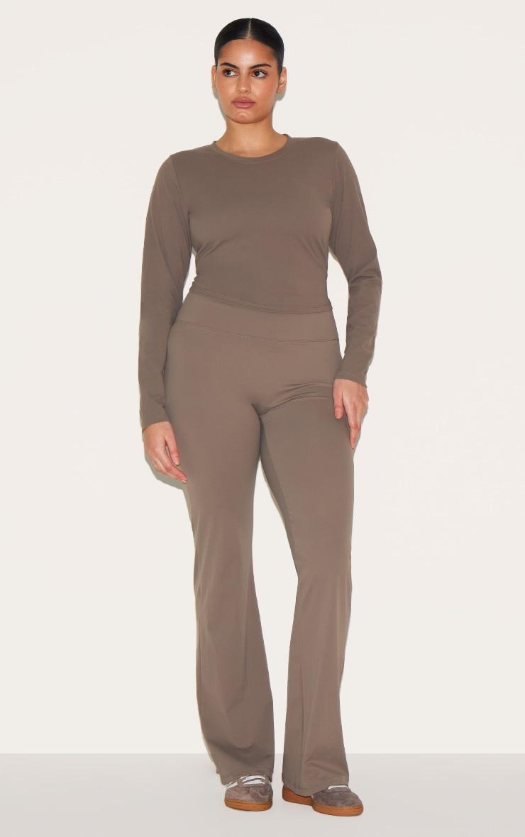 Brown Sculpt Long Sleeve Gym Top Product Image