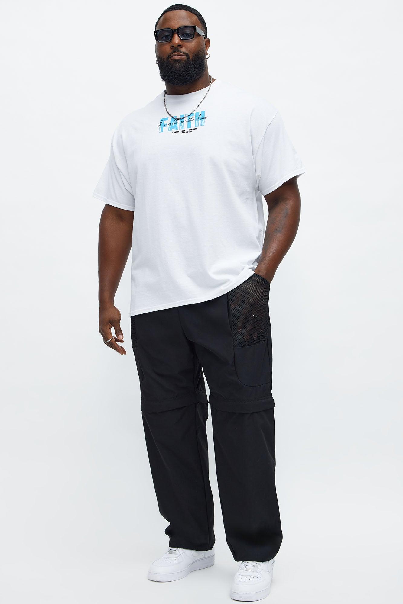 Faith I Walk With Him Oversized Short Sleeve Tee - White Male Product Image