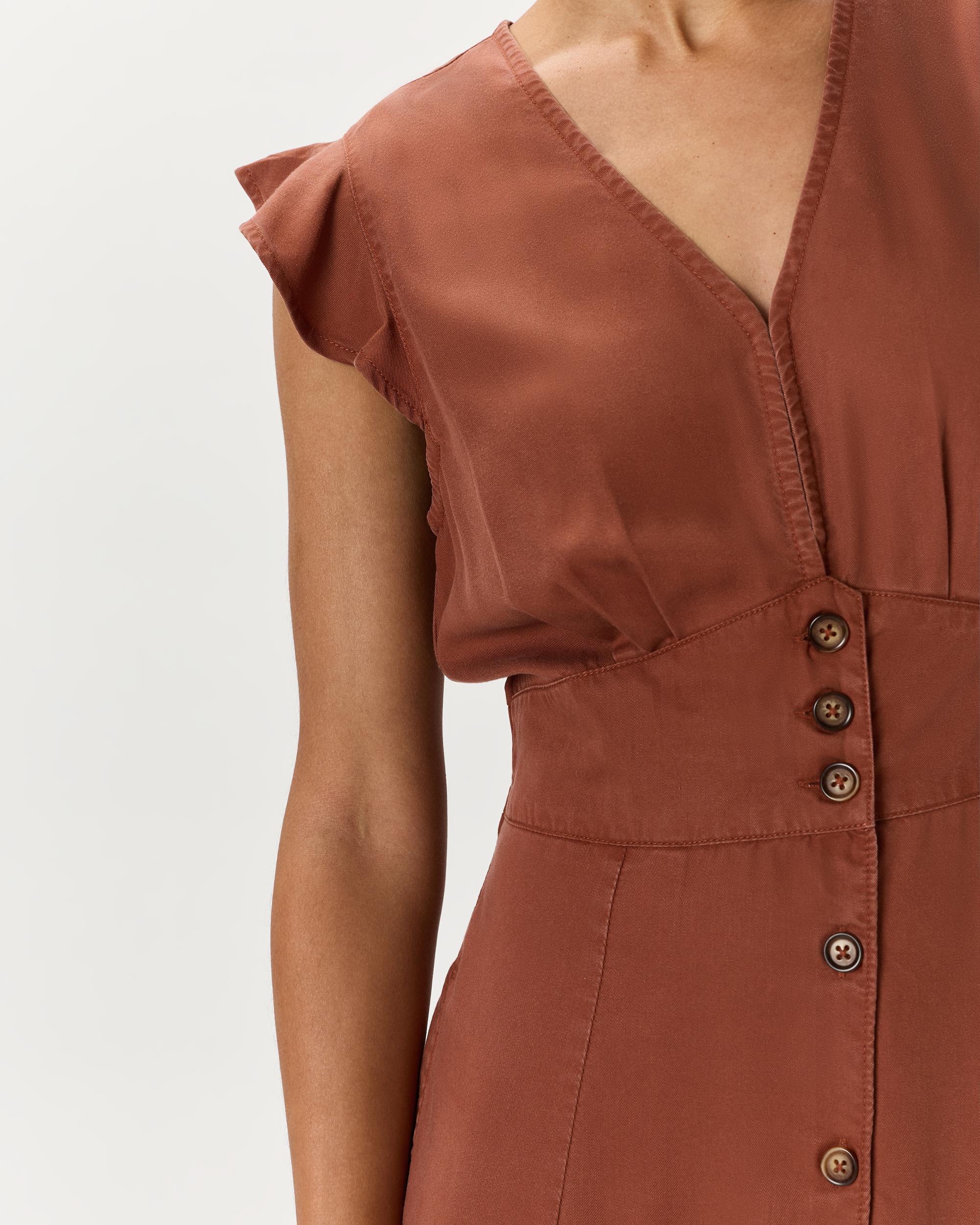 Quince | Women's Vintage Wash Tencel Button Front Midi Dress Size XS Product Image