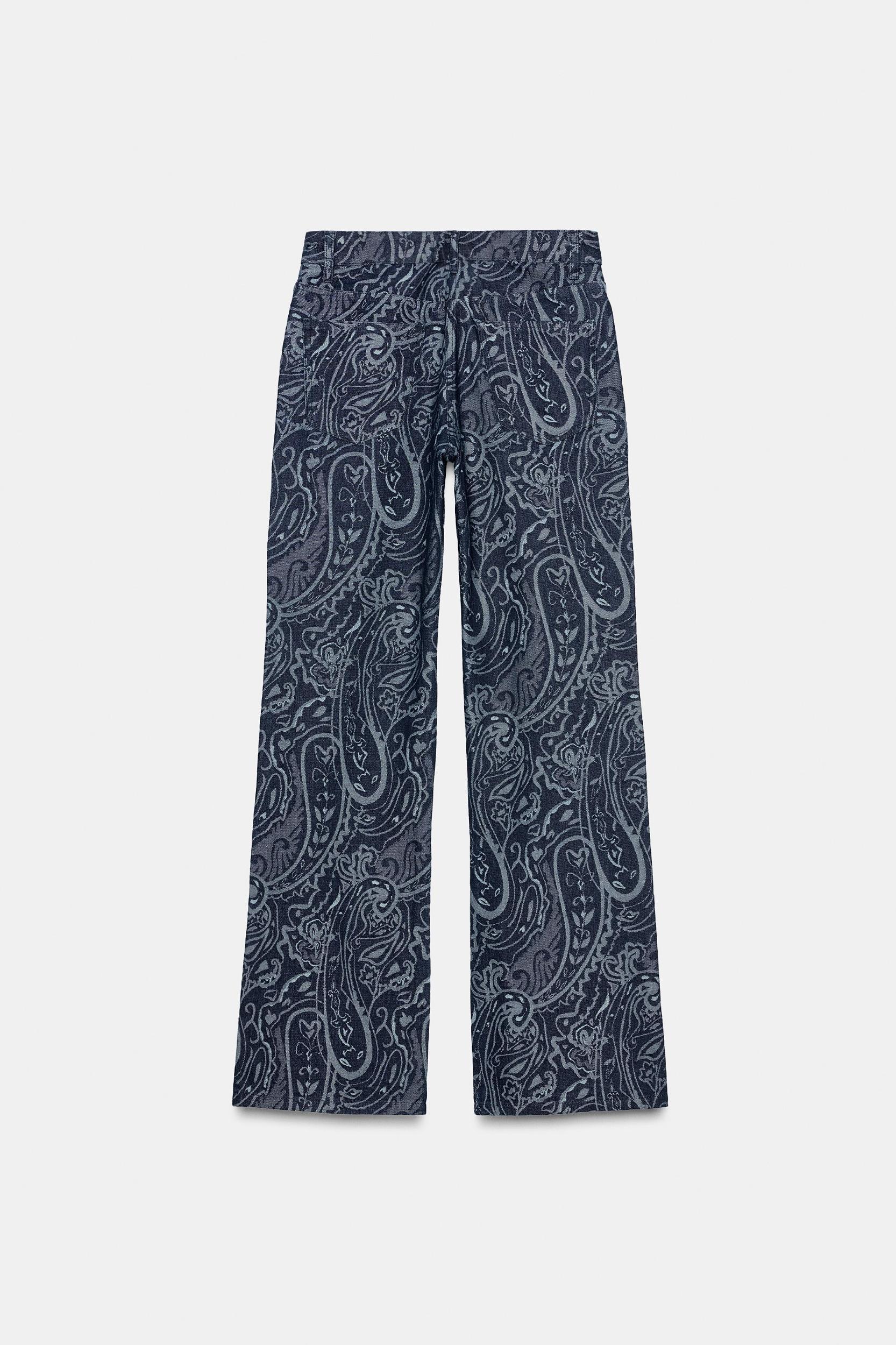 JACQUARD DENIM PANTS ZW COLLECTION Product Image