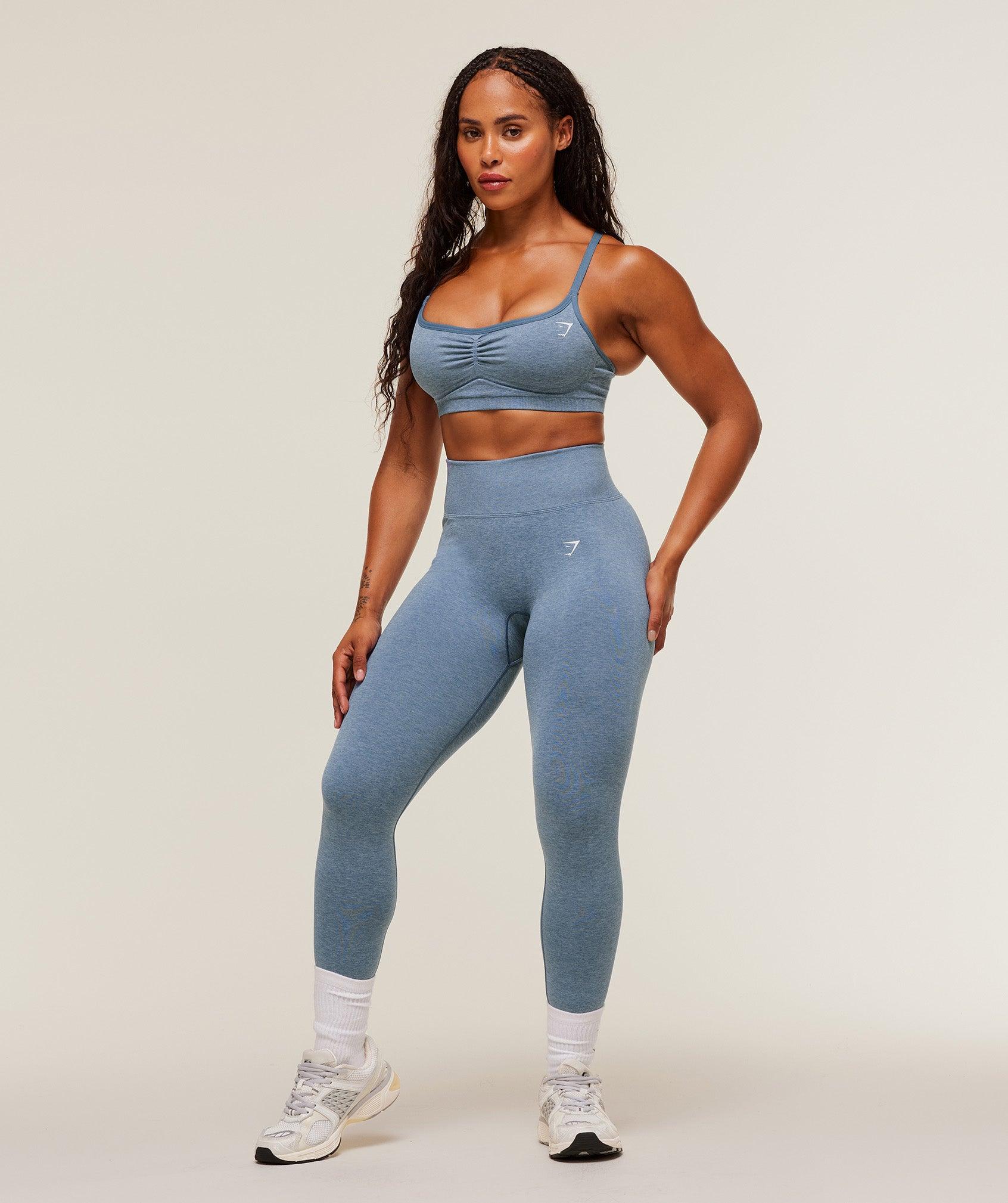 Gymshark Lift Seamless Leggings - Worn Blue/Peri Blue Marl Female Product Image