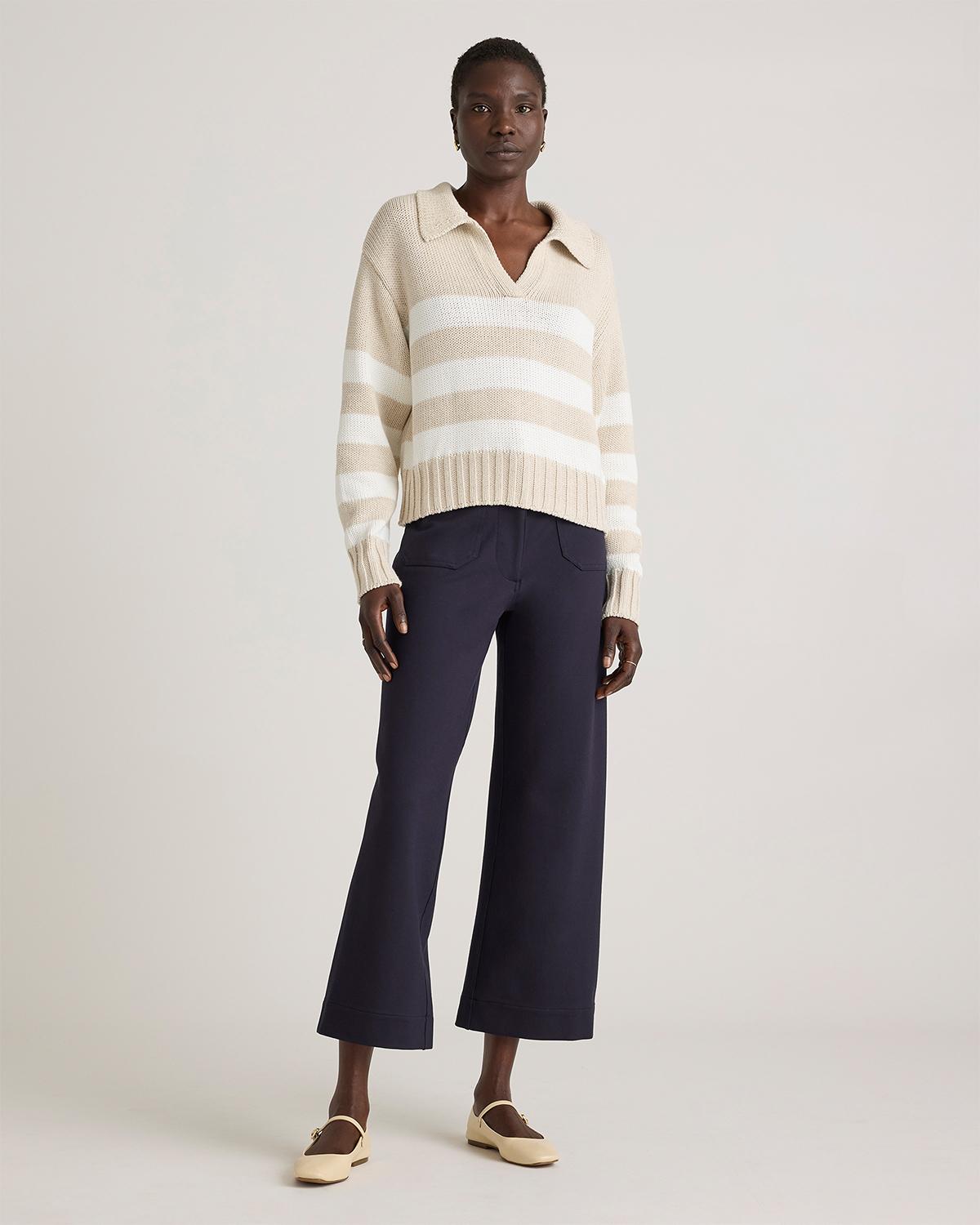 Quince | Women's Ultra-Stretch Ponte Cropped Wide Leg Pants Rayon Product Image