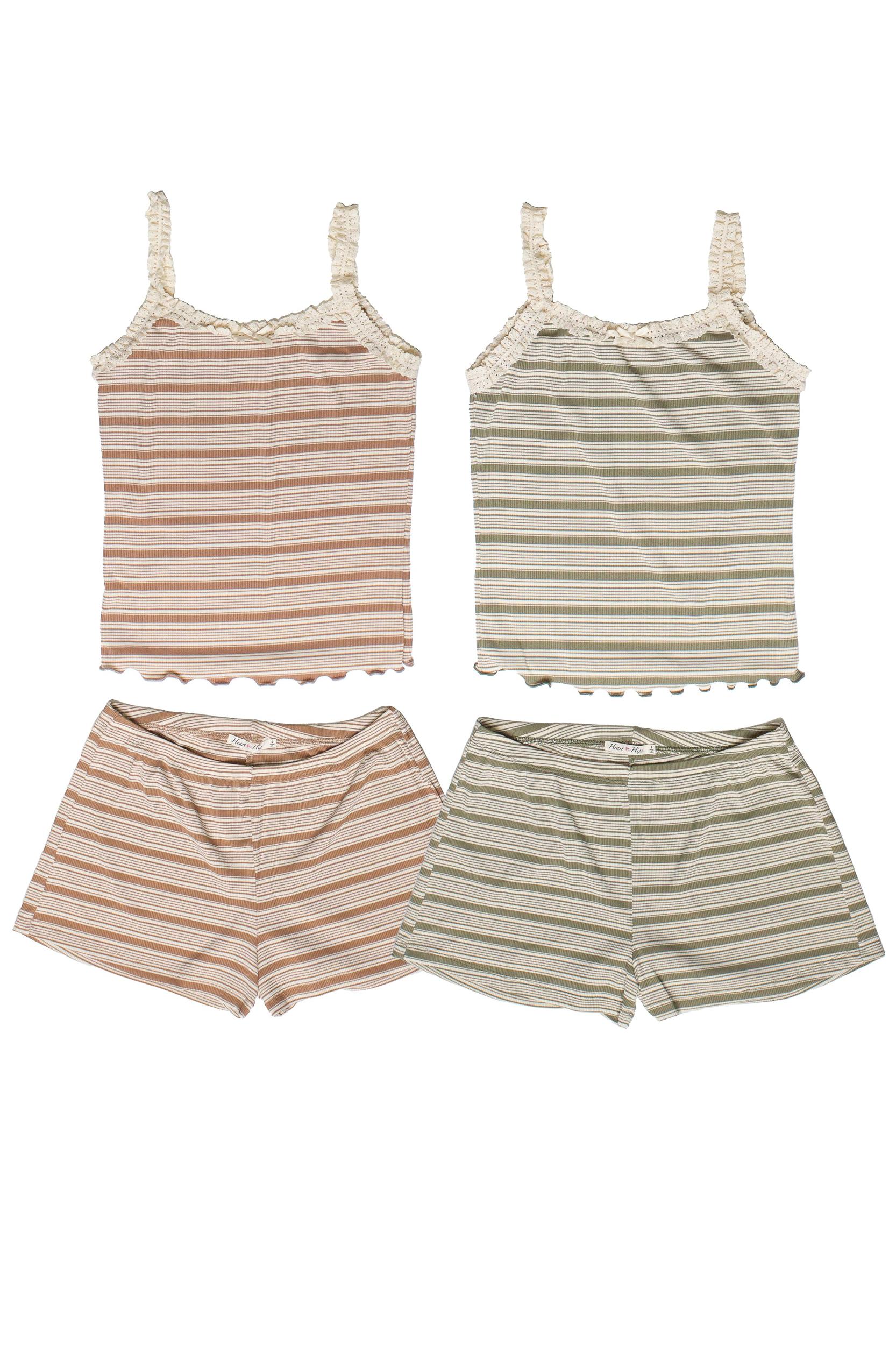 Striped Ribbed Shorts Product Image