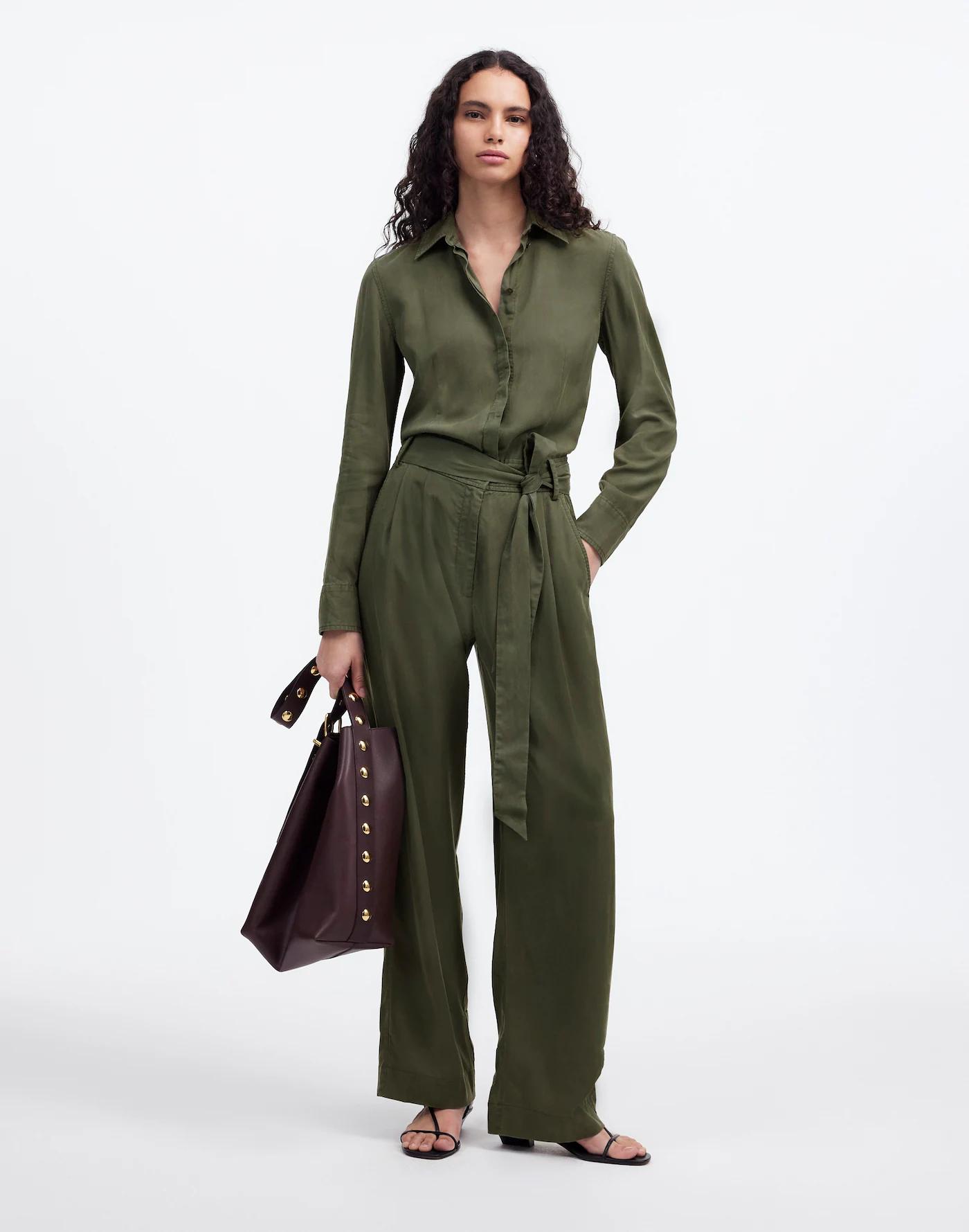 Relaxed Tie-Waist Wide-Leg Jumpsuit Product Image