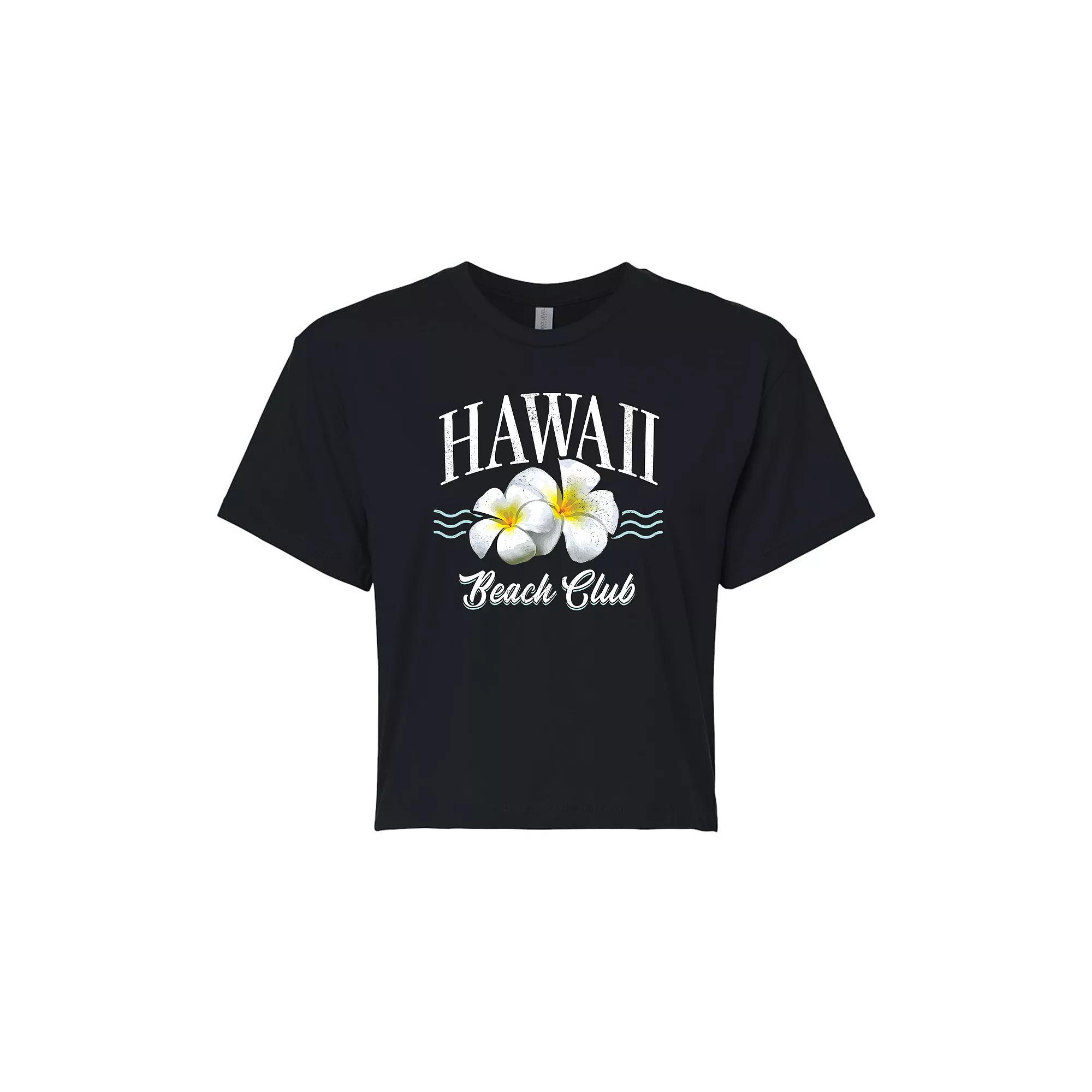 Juniors' Hawaii Beach Club Cropped Graphic Tee, Girl's,  Product Image