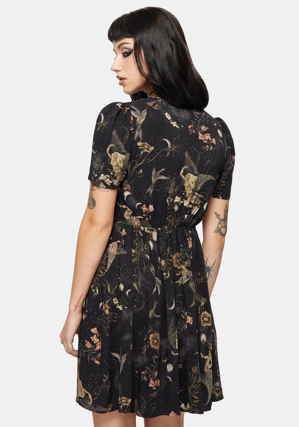 Harpyiai Print Button Up Mini Dress Product Image