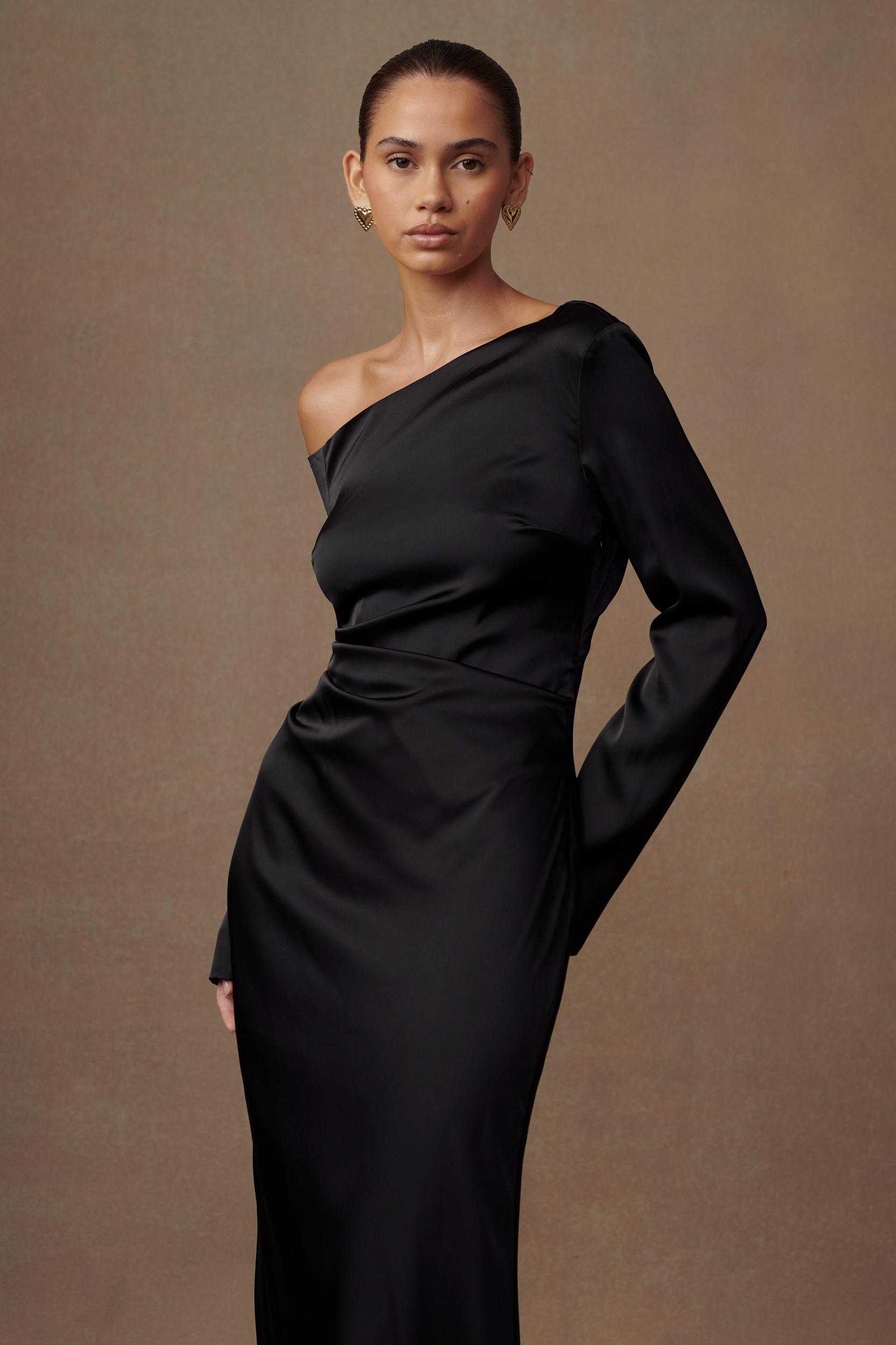 Avery Long Sleeve Maxi Dress - Black Product Image