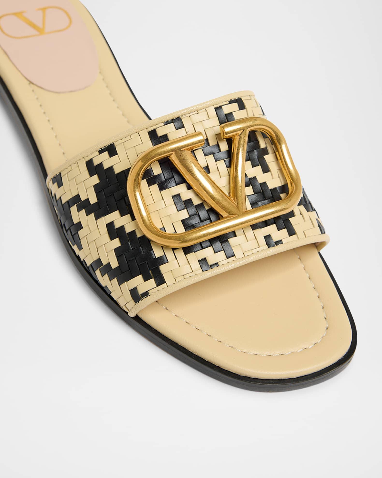 VLogo Signature Houndstooth Woven Slide Sandals Product Image