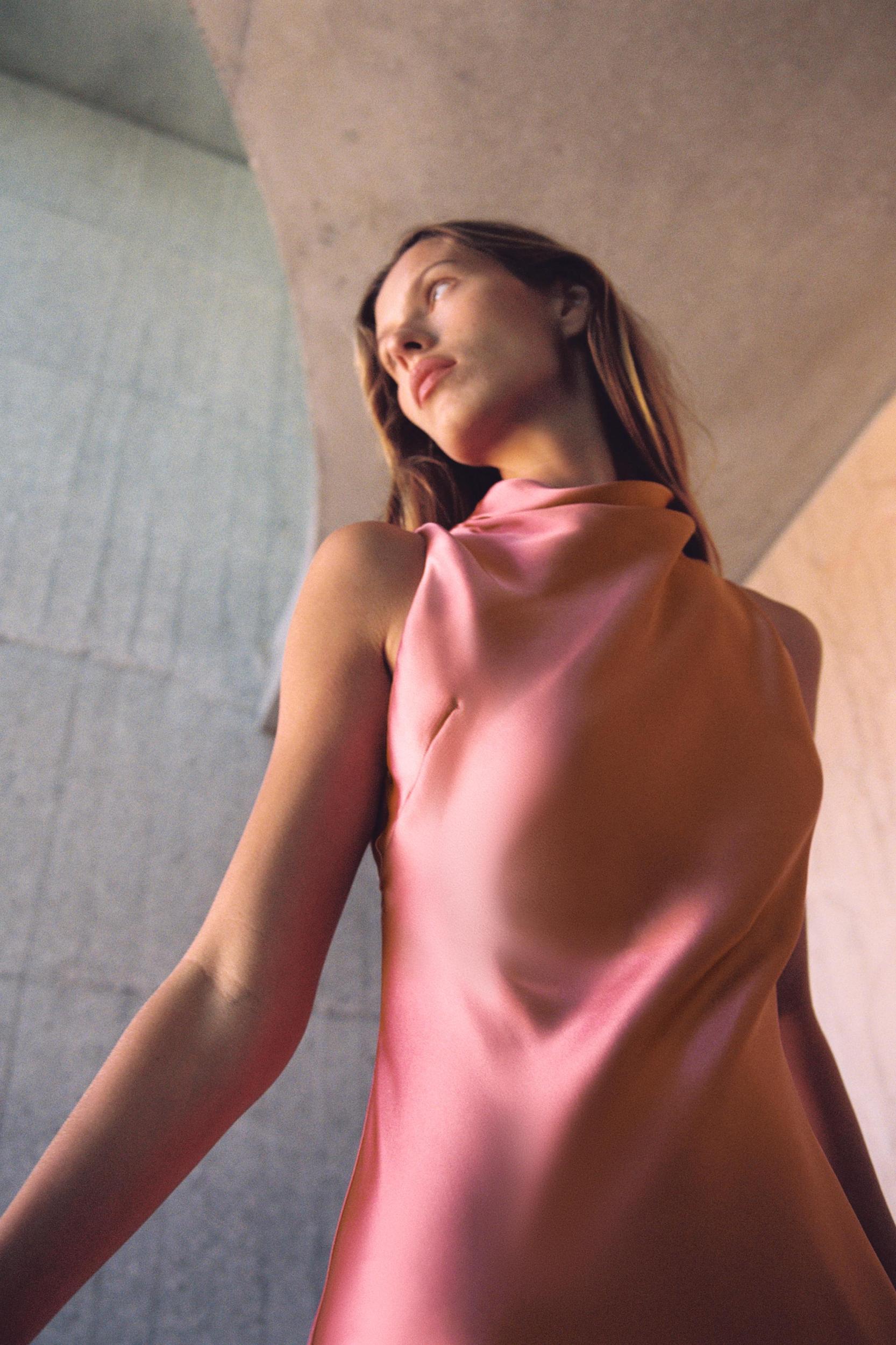 SATIN MIDI DRESS Product Image