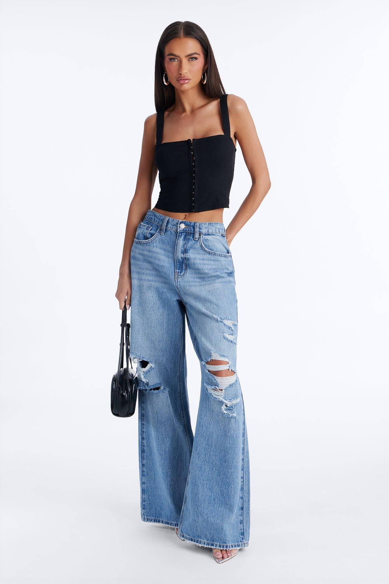 Tan Lines Smocked Linen Top - Black Female Product Image