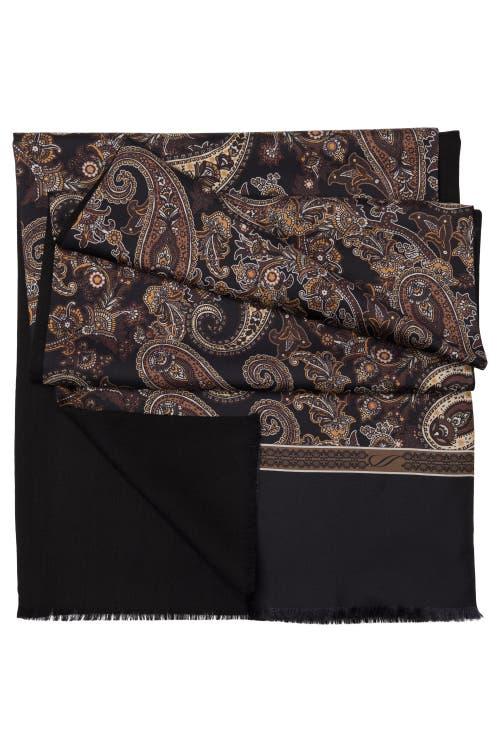 Elizabetta Venezia - Wool Backed Silk Scarf for Men in Black And Brown at Nordstrom Product Image