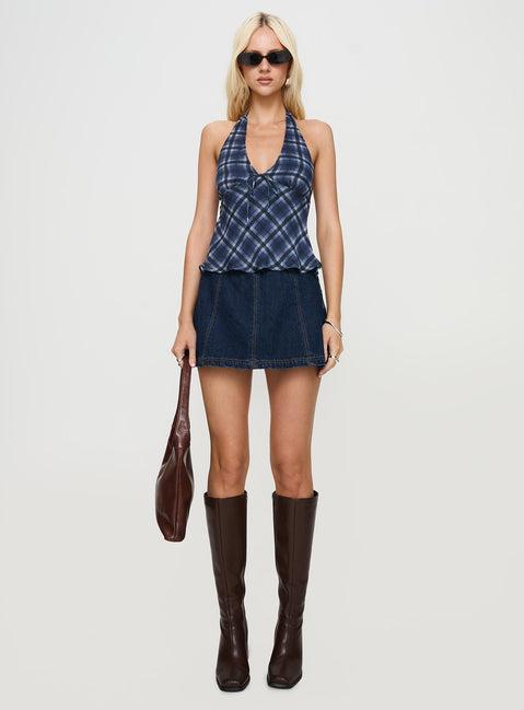 Lemoni Skort Denim Mid Wash Tall Product Image