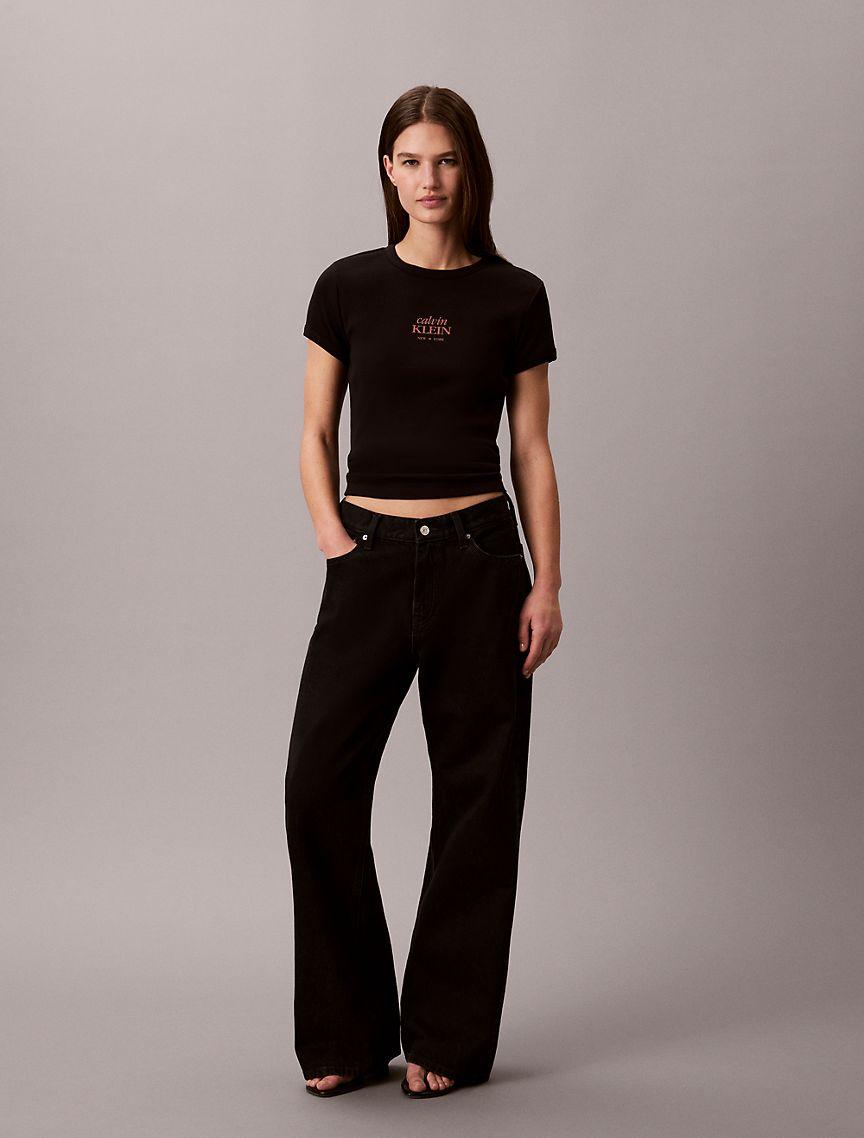 Logo Graphic Rib Slim T-Shirt Product Image