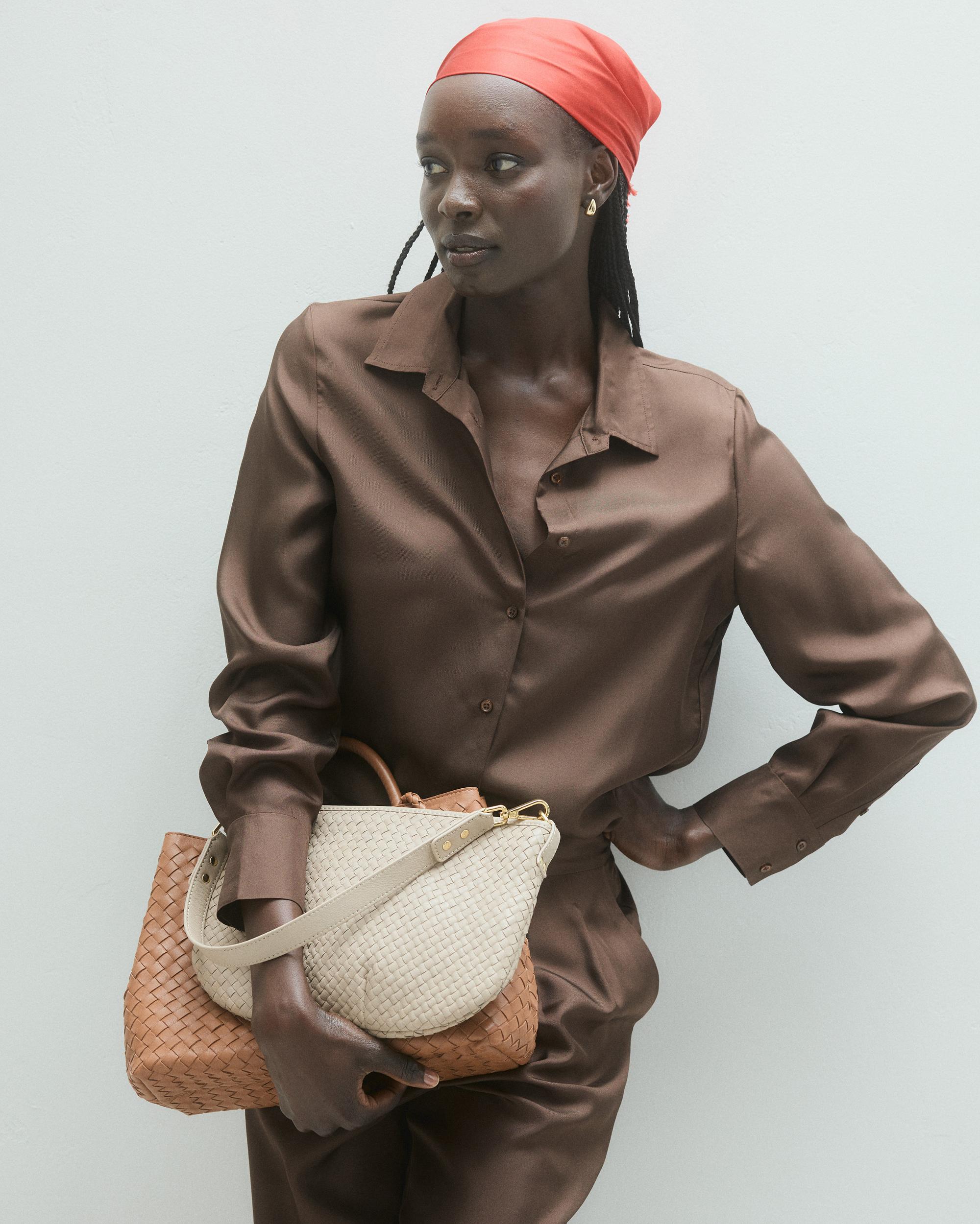Quince | Women's Italian Handwoven Leather Mini Shoulder Bag Italian Leather Product Image