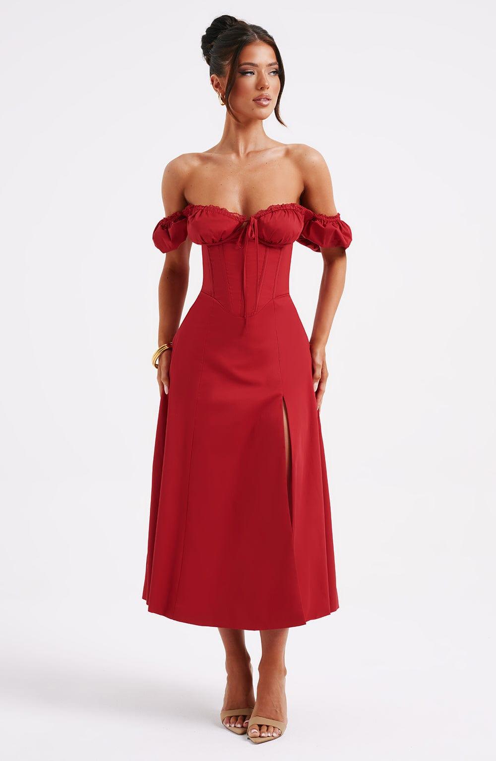 Courtney Midi Dress - Red Product Image