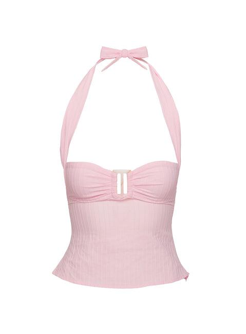 Isabetta Halter Top Pink Product Image