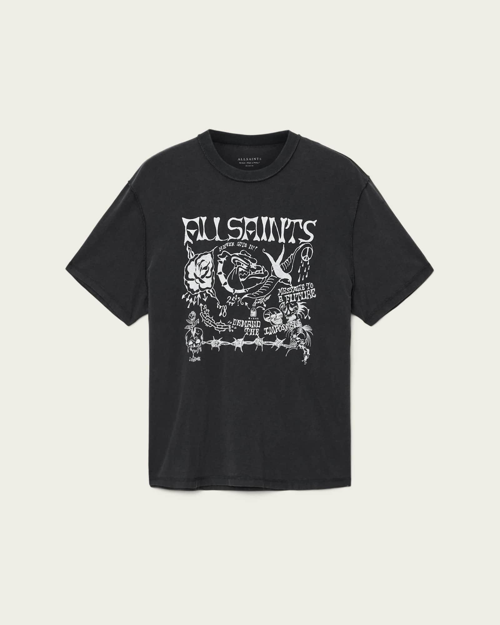 Chingford Short Sleeve T-Shirt Washed Black | ALLSAINTS US Product Image