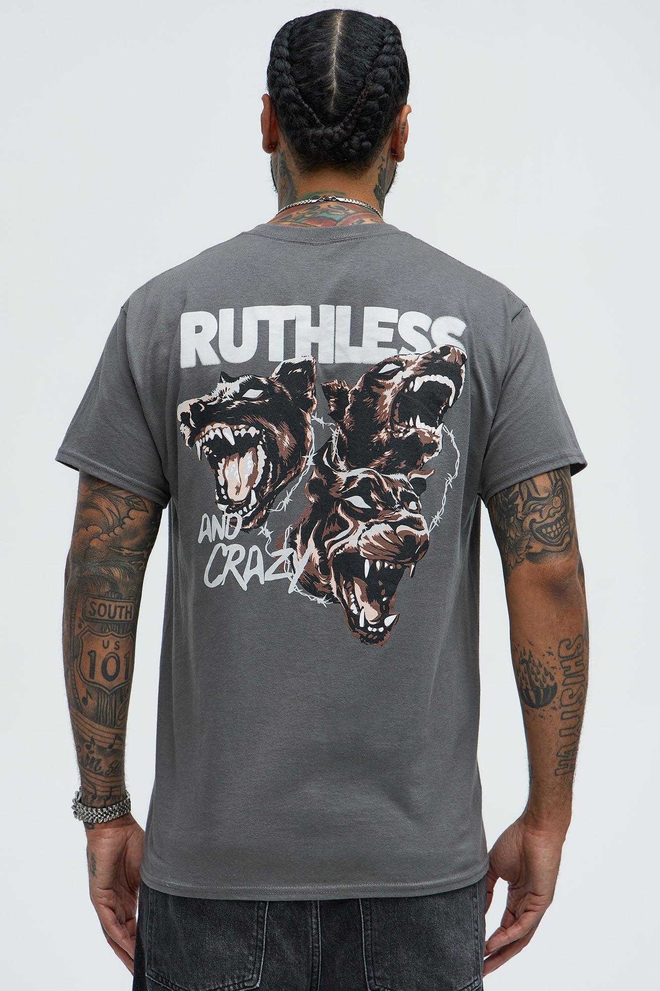 Ruthless And Crazy Short Sleeve Tee - Charcoal Product Image