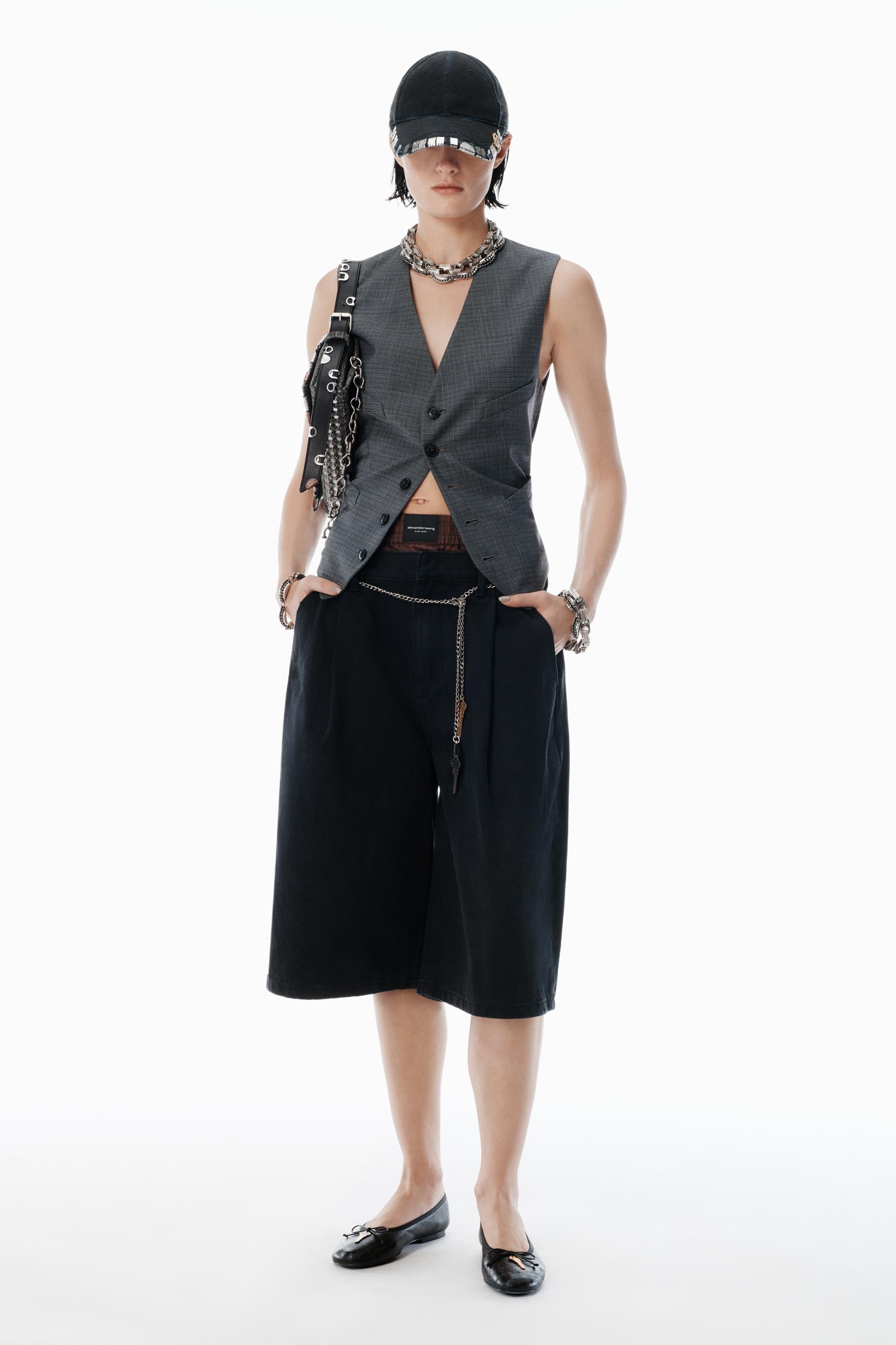 Black Pre-styled Shorts With Hardware Product Image