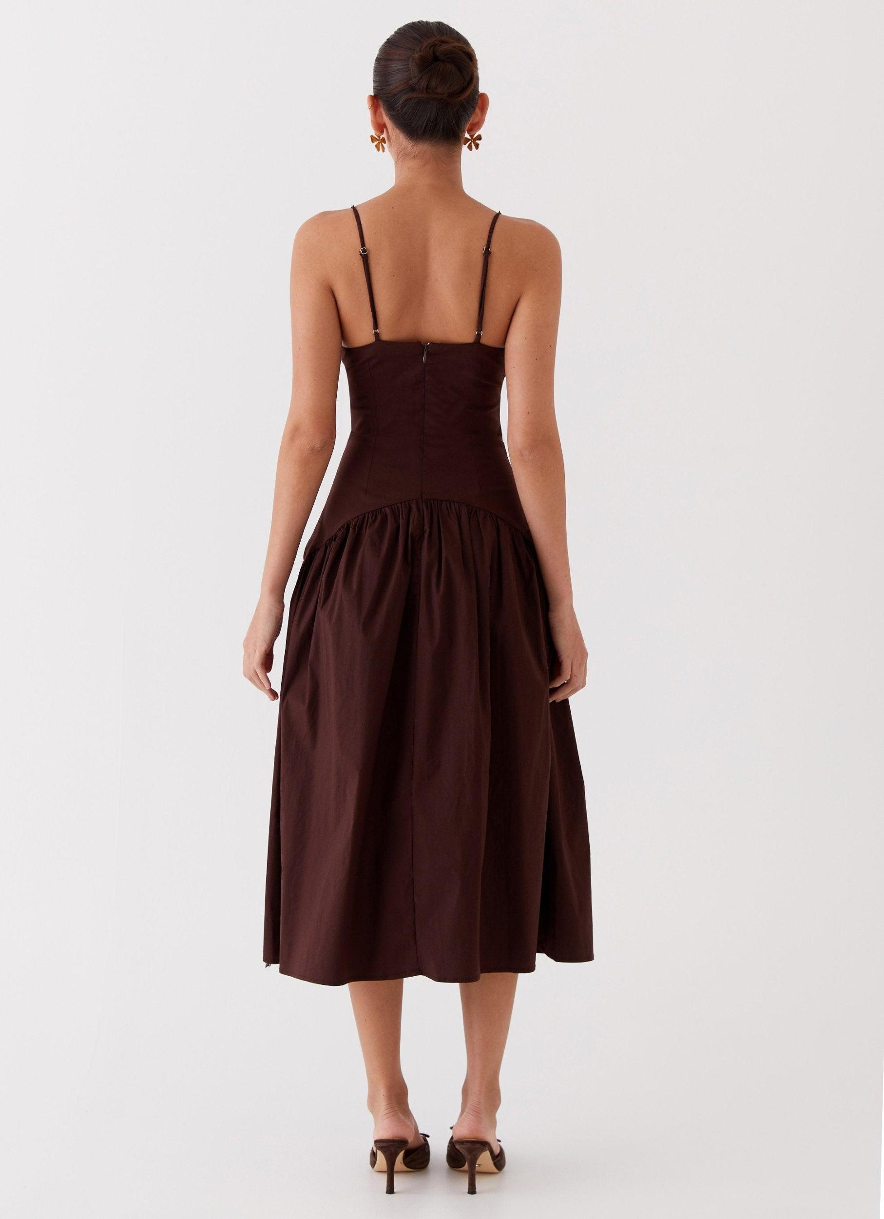 Yvette Corset Midi Dress - Chocolate Product Image