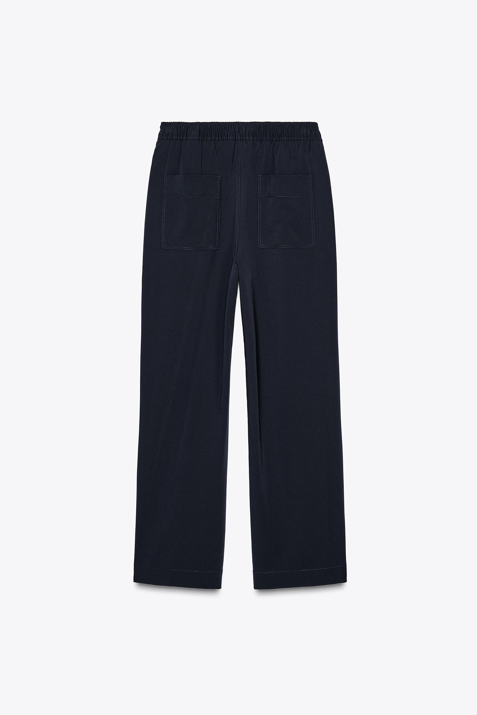 CONTRAST DRAWSTRING PANTS ZW COLLECTION Product Image