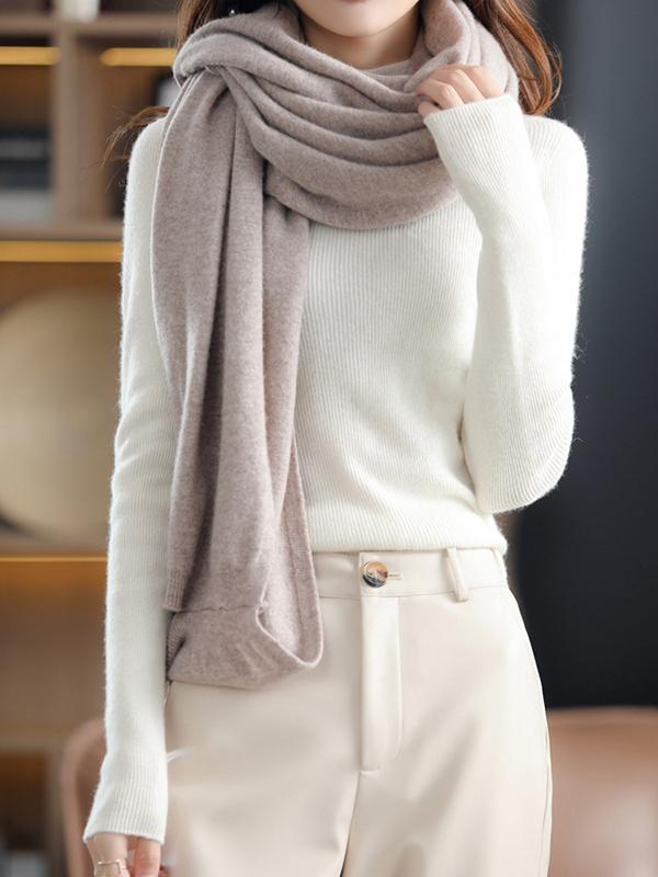 Urban Wool Loose Solid Color Batwing Sleeves Cape Cardigan Tops Product Image