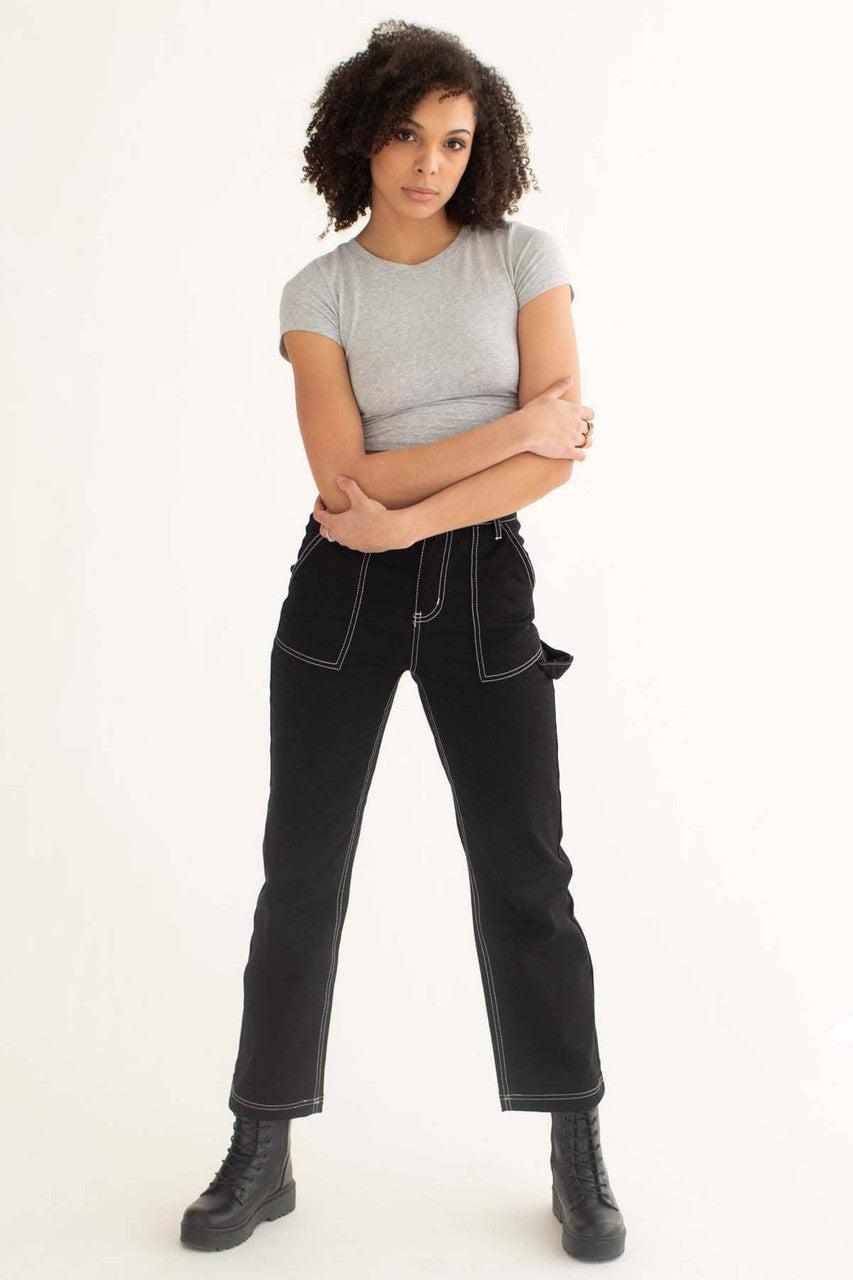 Heather Grey Crop Tee Product Image