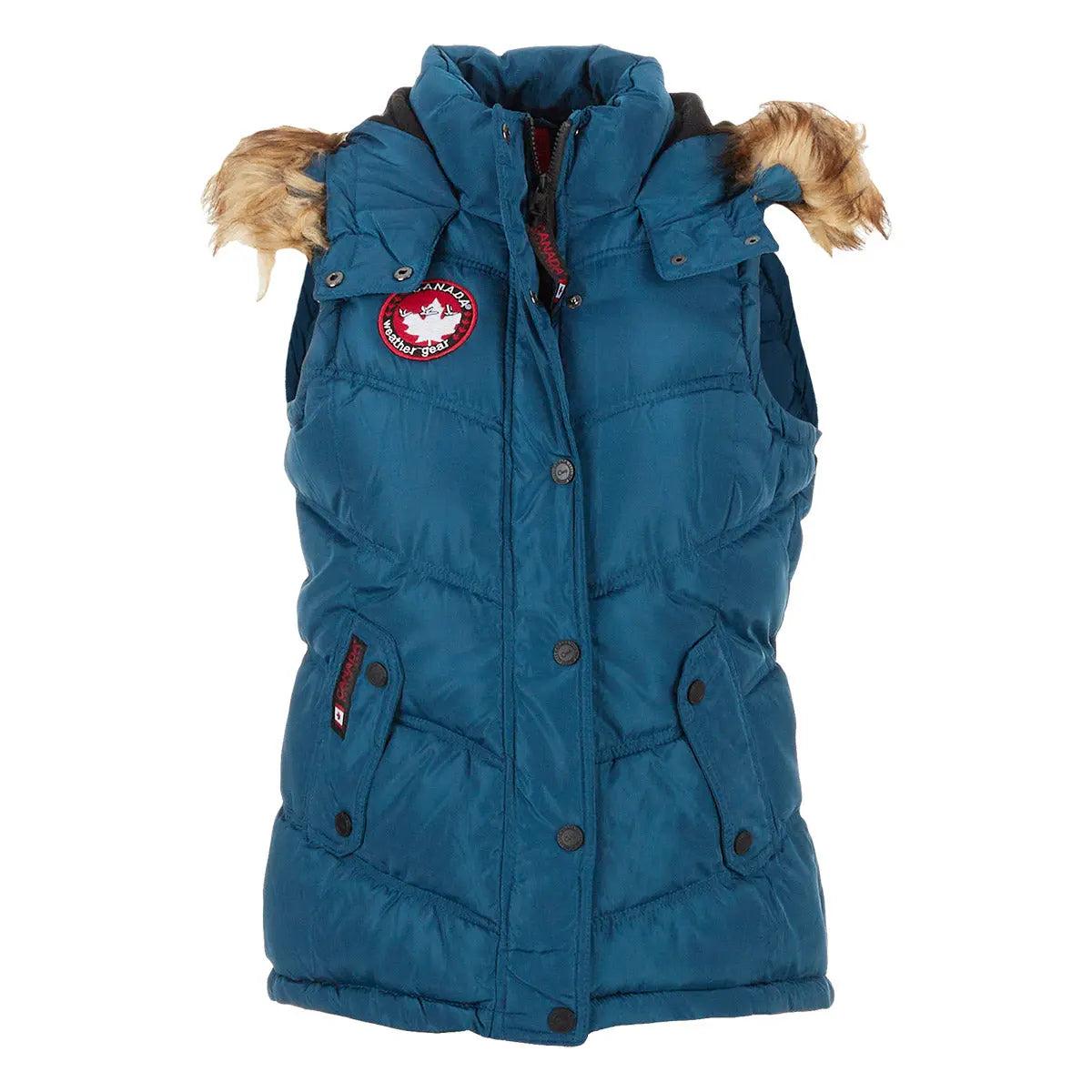 Canada Weather Gear Women's Puffer Vest with Faux Fur Trim Hood Product Image