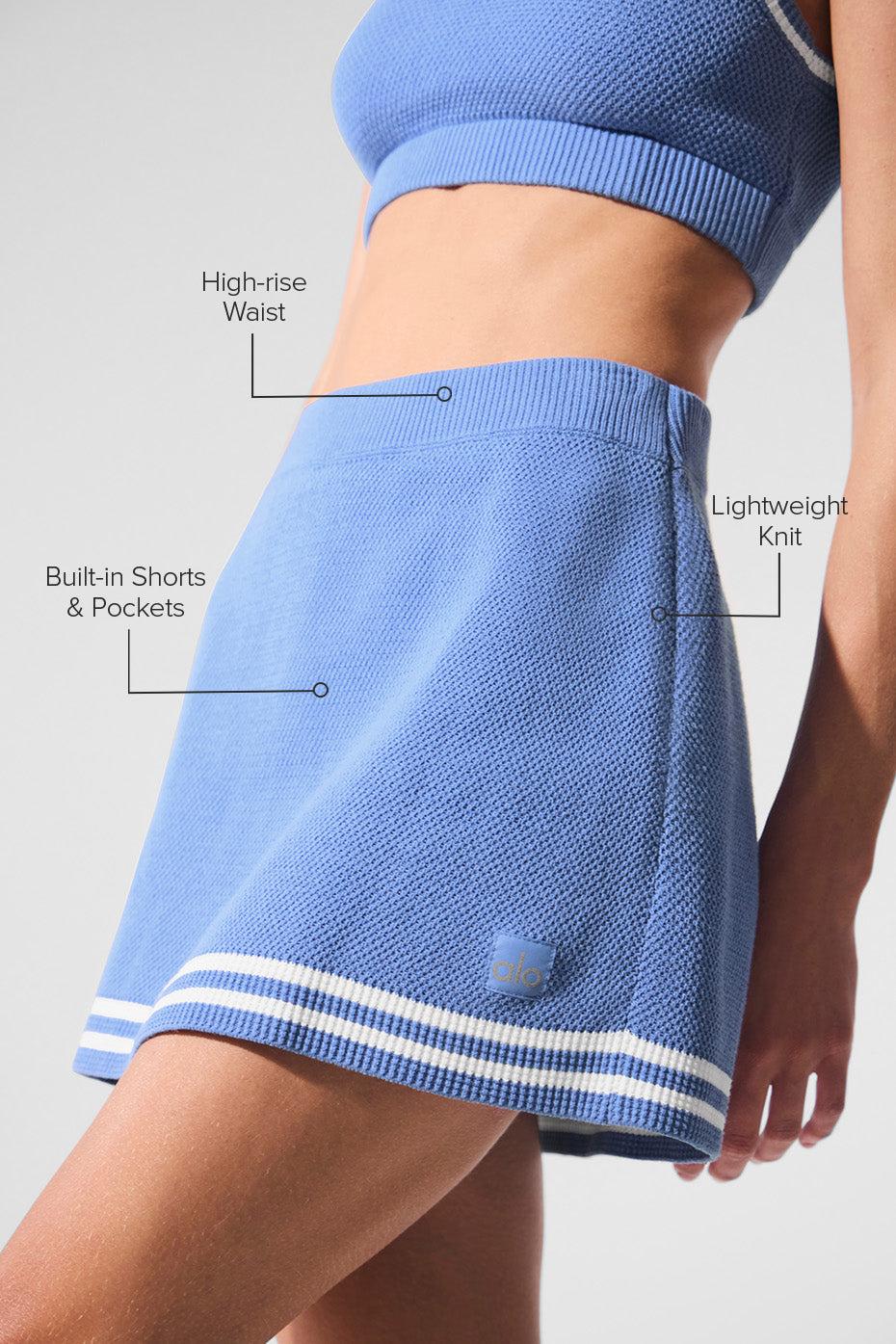 Tennis Club Sweater Knit Skirt - Crystal Clear Blue/White Product Image