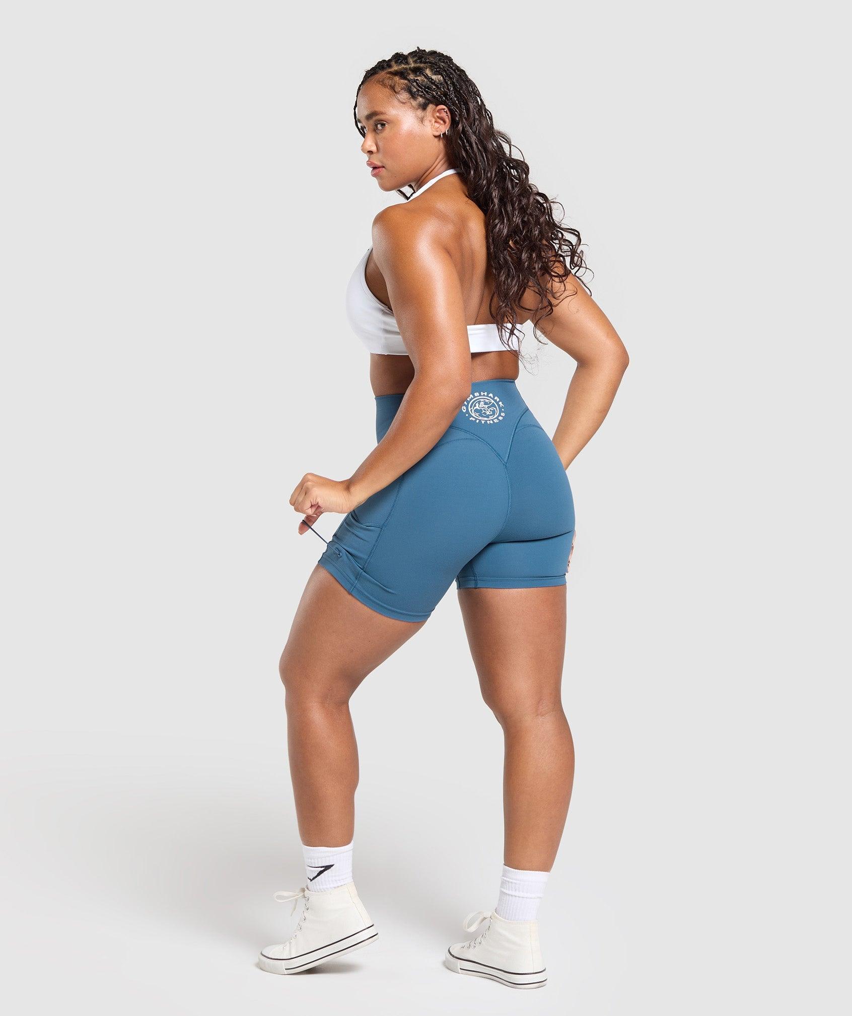 Gymshark Legacy Logo Tight Shorts - Success Blue Female Product Image