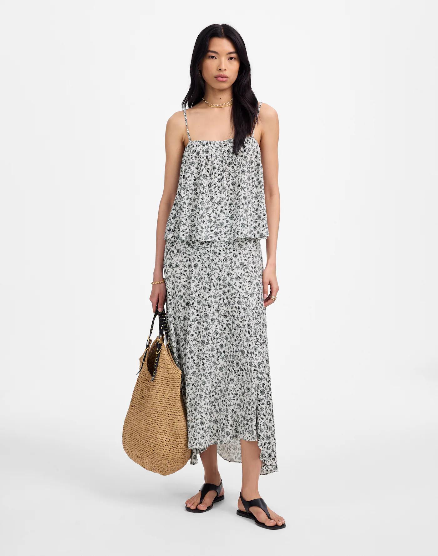 Flowy Squareneck Tank in Floral Product Image