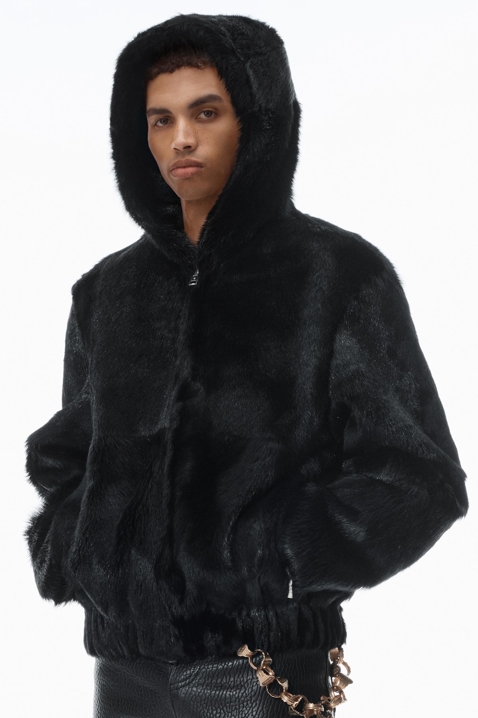 Unisex Zip-up Hoodie In Calf Hair Product Image