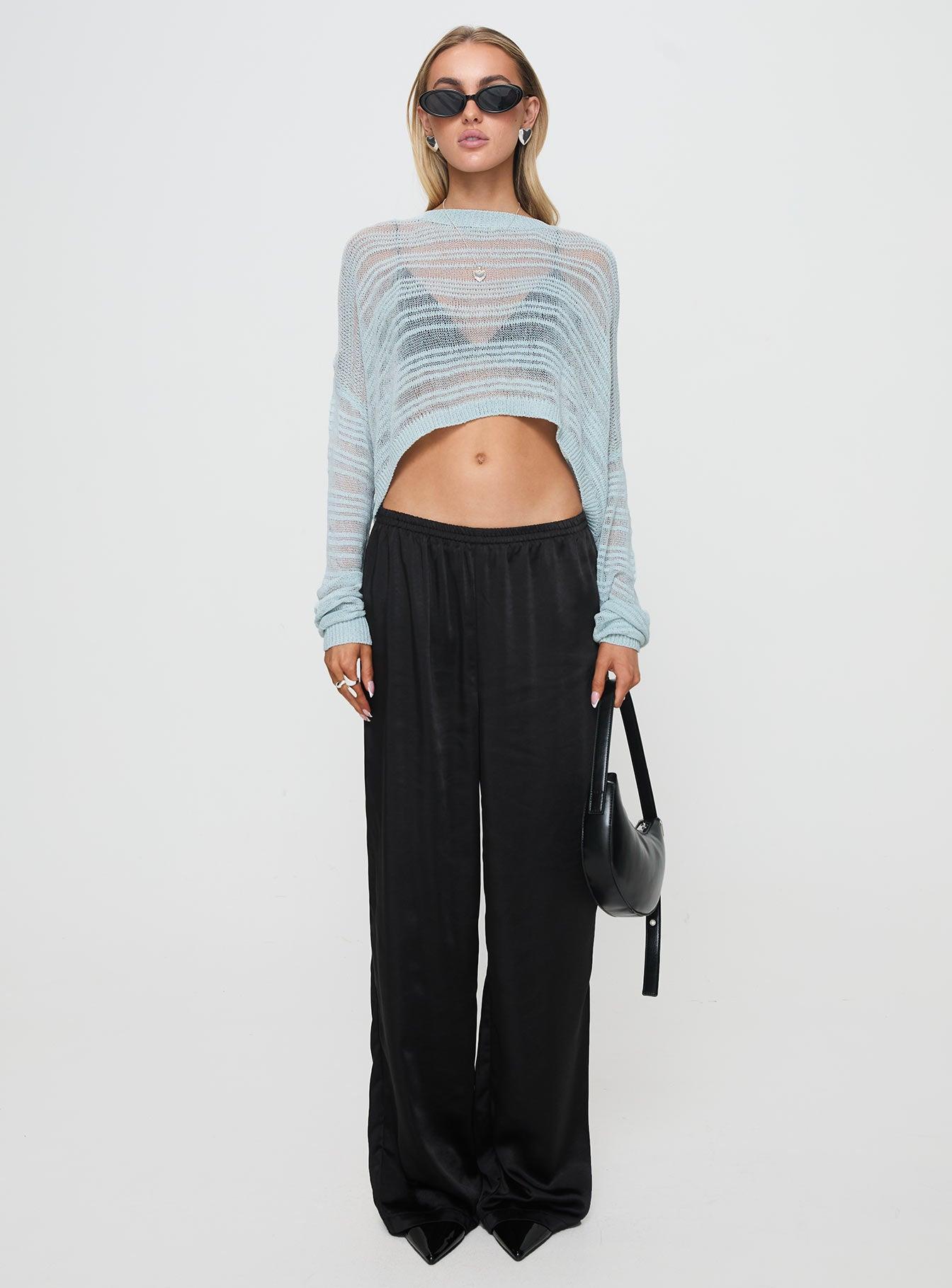 Obarik Cropped Sweater Blue Product Image