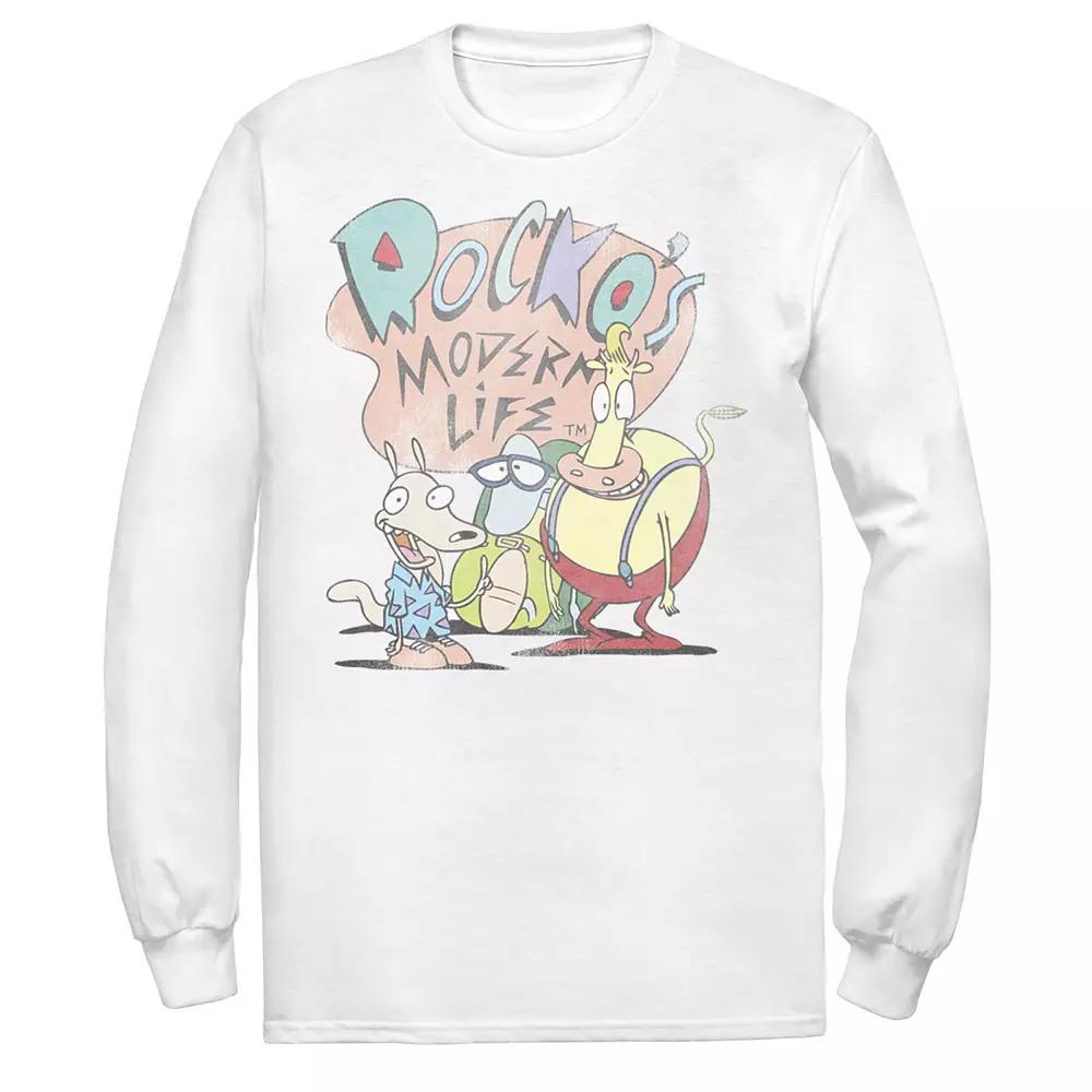 Men's Rocko's Modern Life Modern Group Logo Long Sleeve Tee,  Product Image