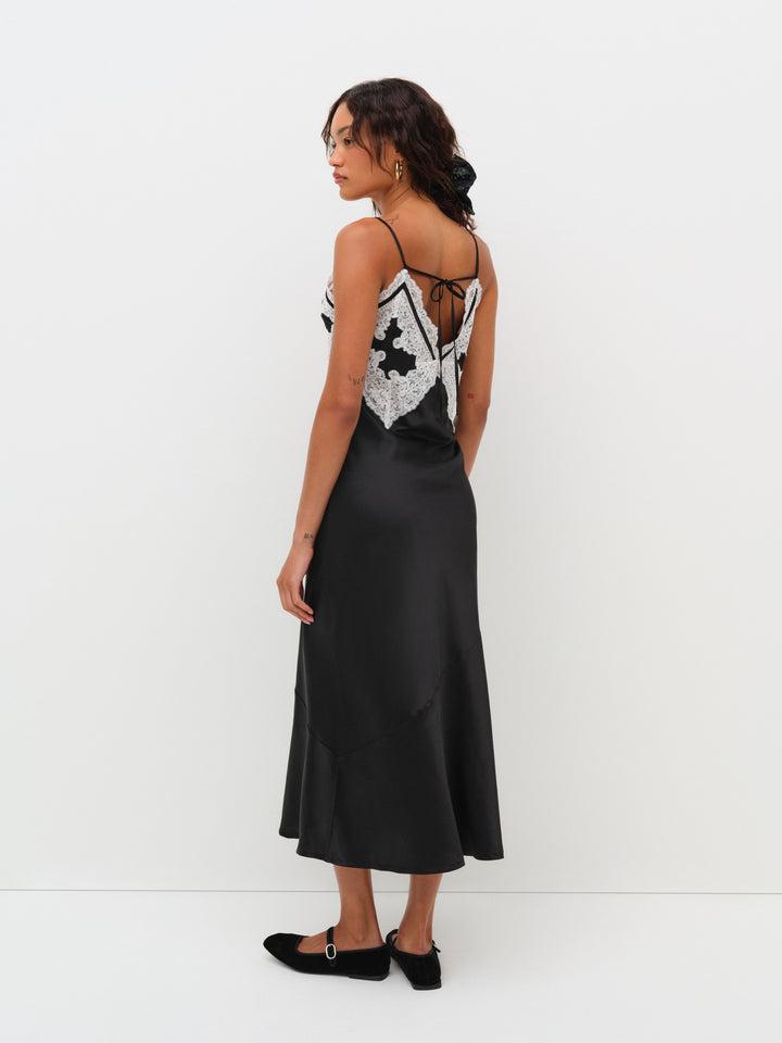 Maeve Maxi Slip Dress — Black Product Image