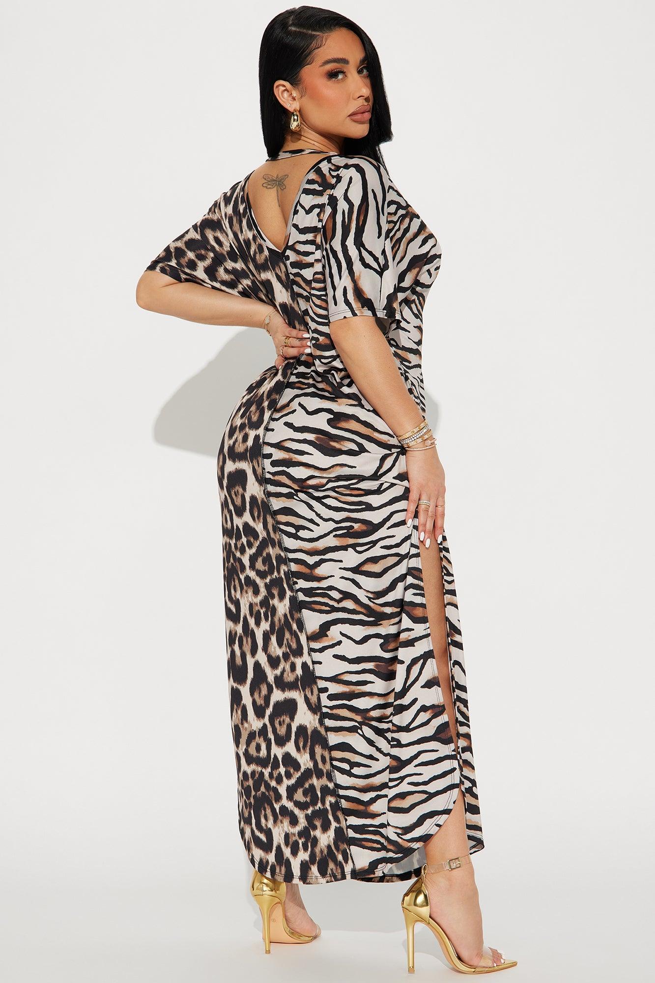 Eye Of A Tiger Maxi Dress - Brown/combo Product Image