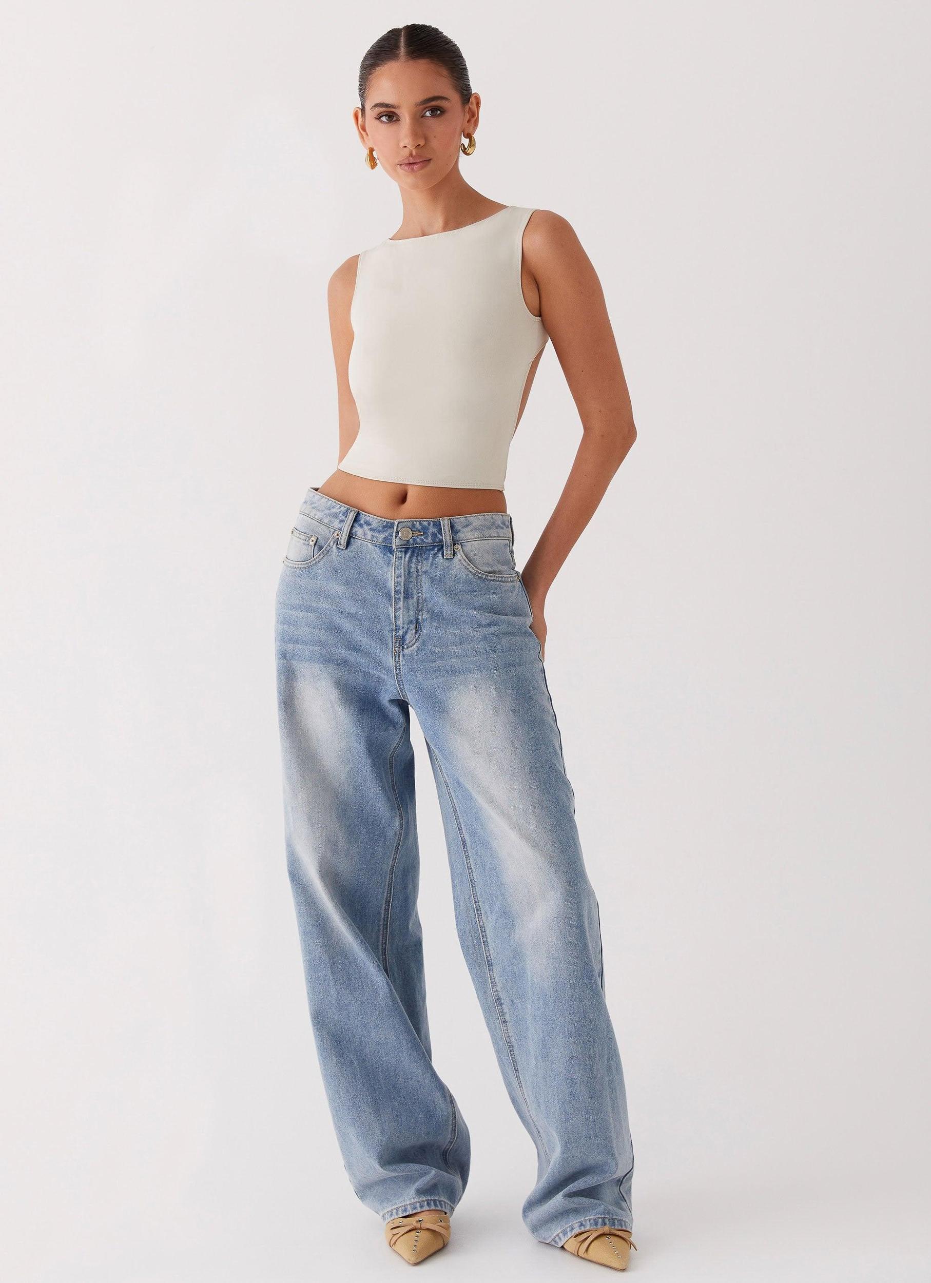 Saskie Crop Top - Ivory Product Image