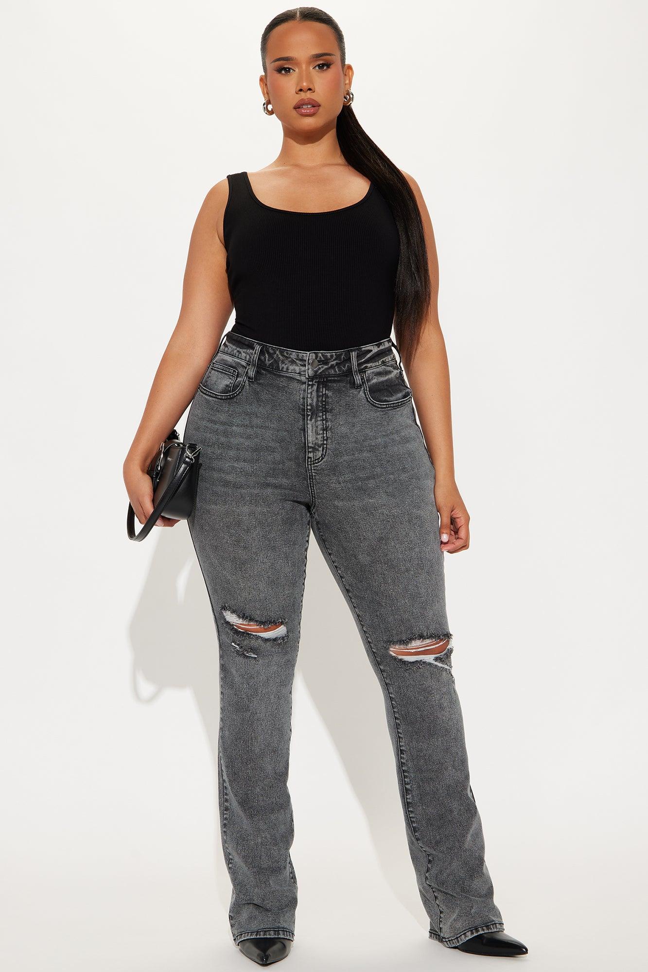 Babetown Bootcut Jeans - Grey Product Image