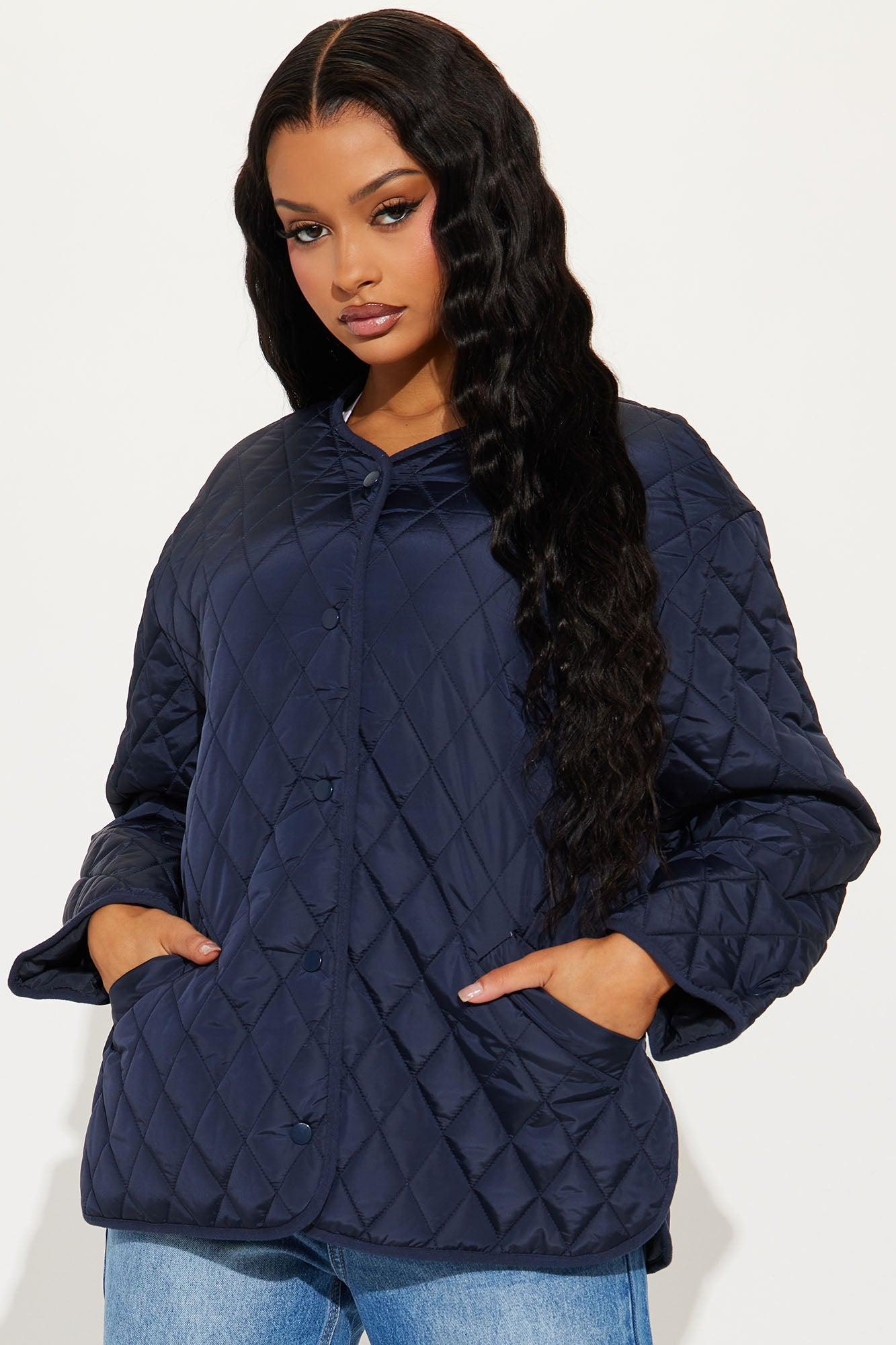 Mountain Highs Quilted Lightweight Jacket - Navy Female Product Image