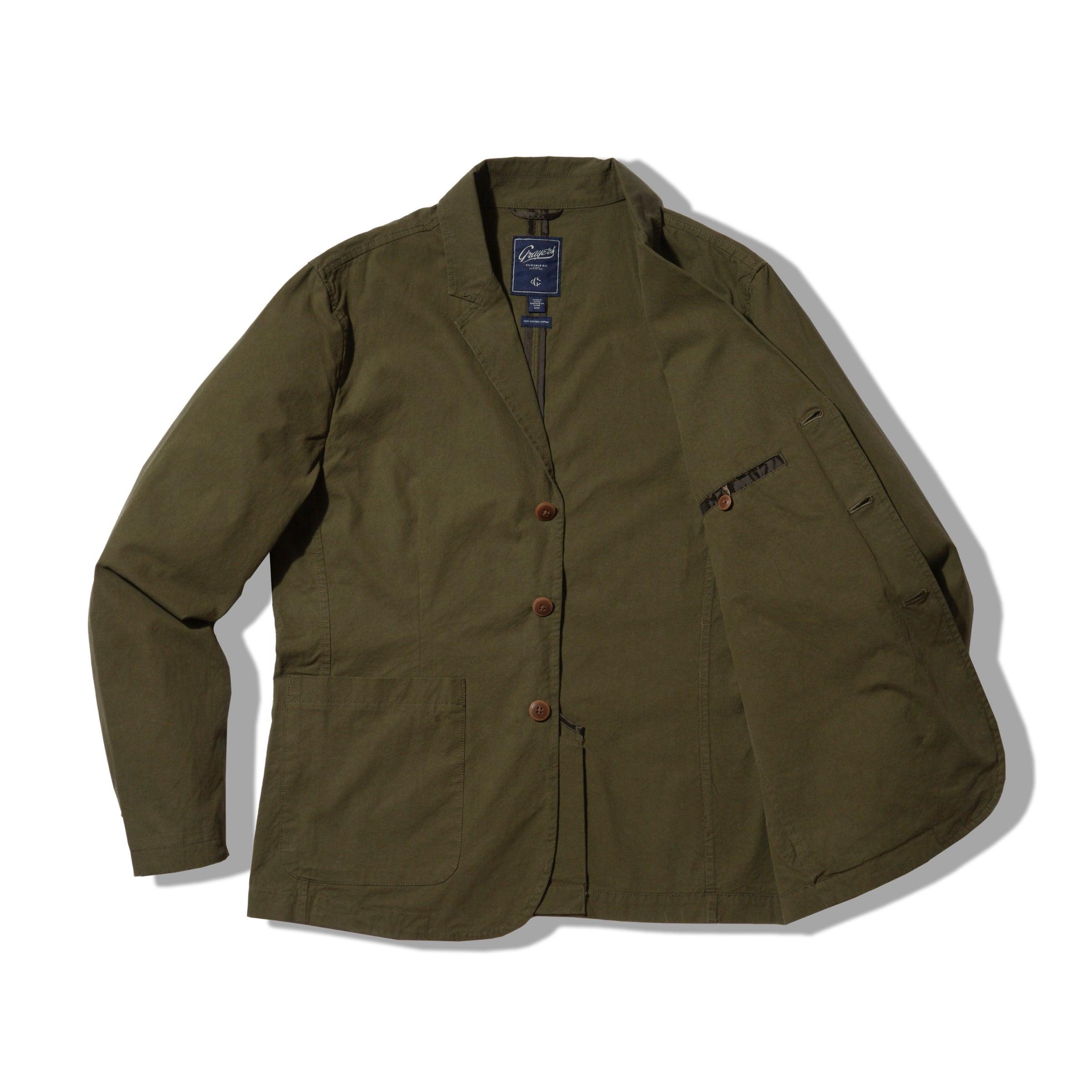 Mercer Cotton Blazer - Dark Olive Product Image