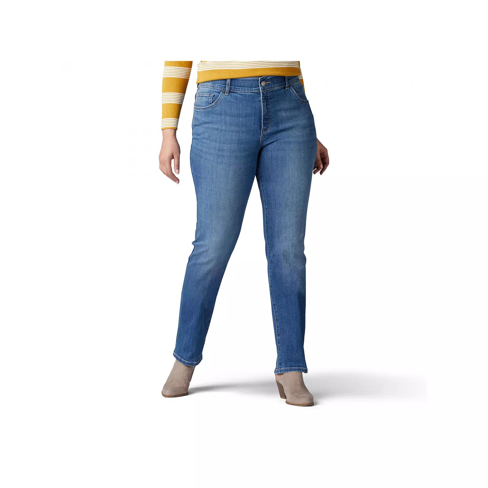 Plus Size Lee Flex Motion Straight-Leg Jeans, Womens Product Image