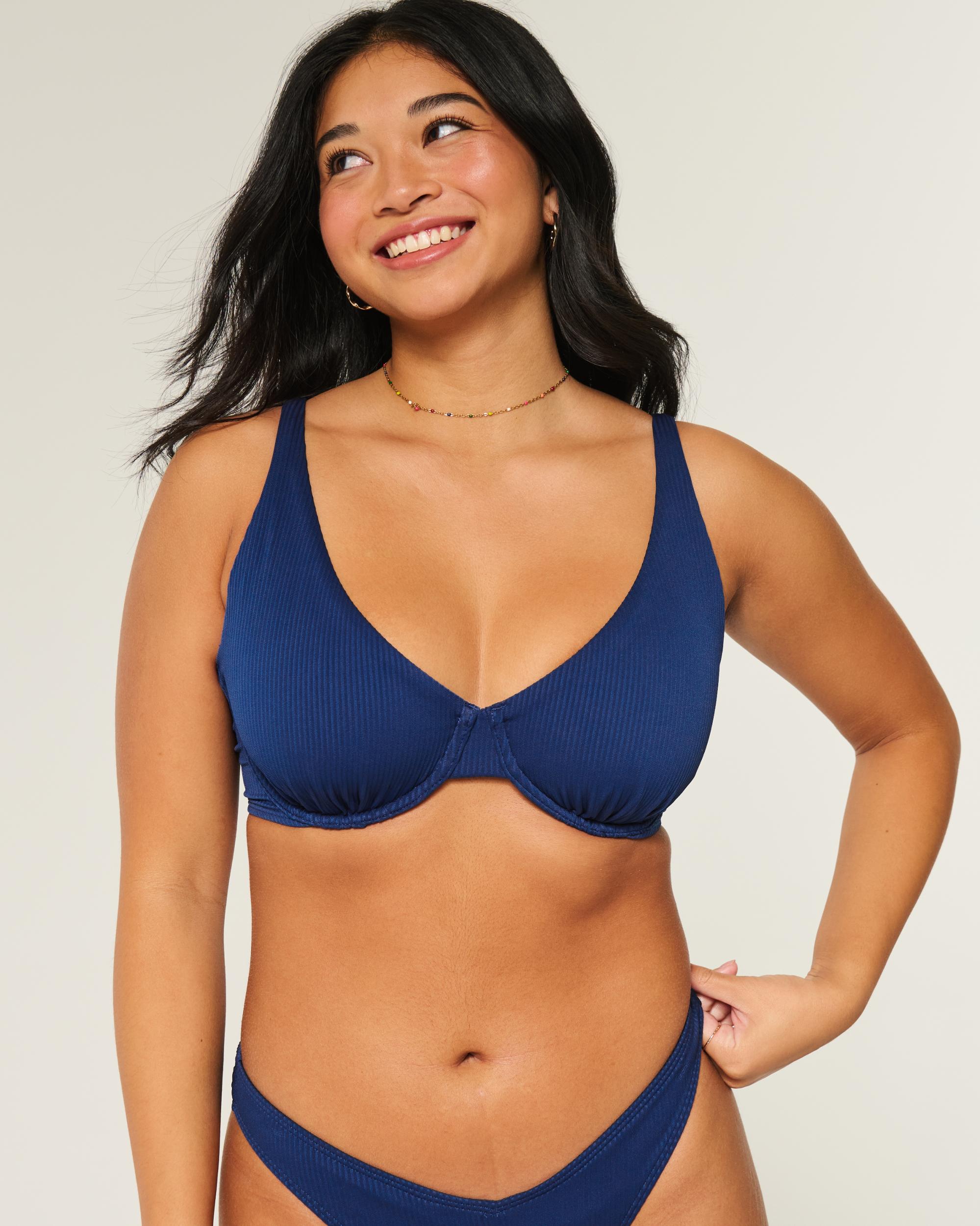 Curvy High Apex Ribbed Underwire Bikini Top Product Image